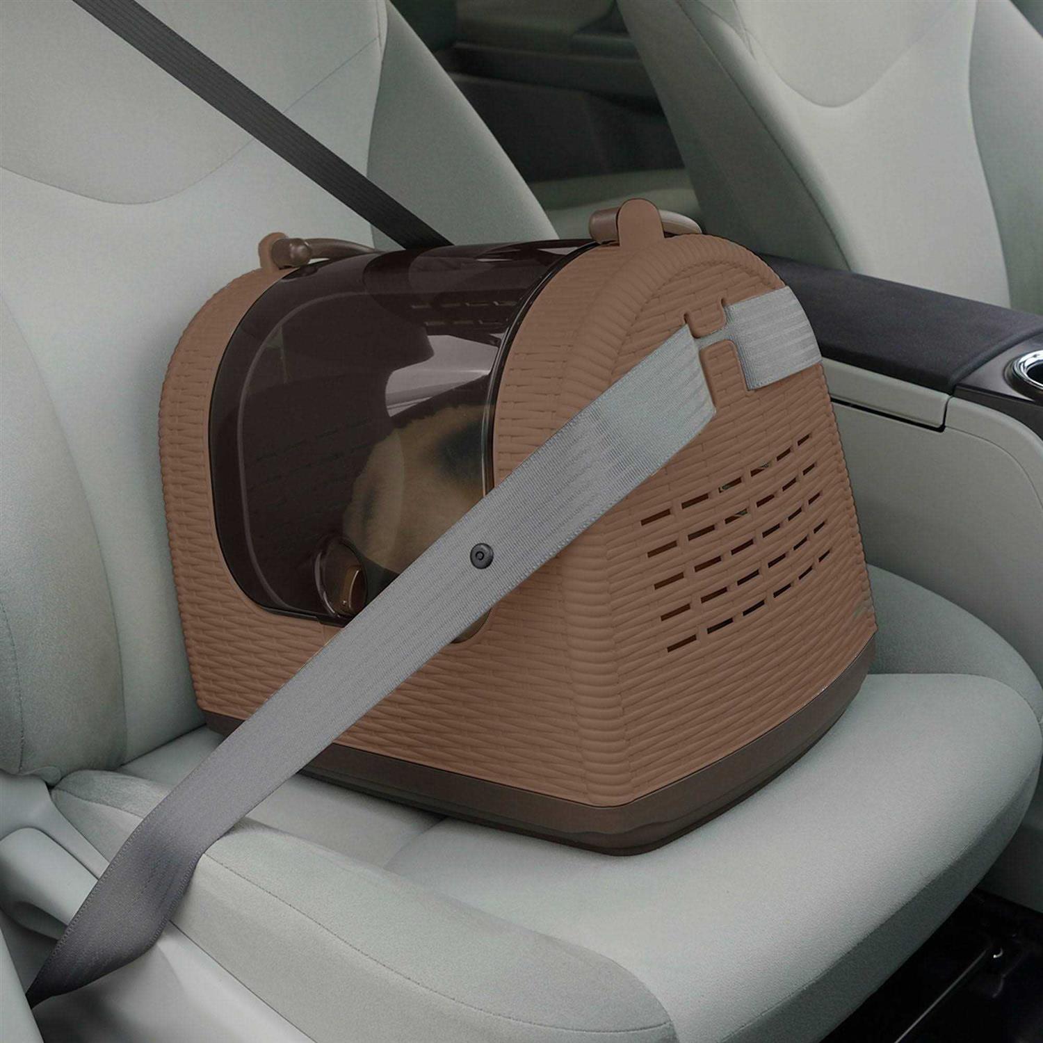 Richell Faux Wicker Pet Carrier - Nail Gallerys