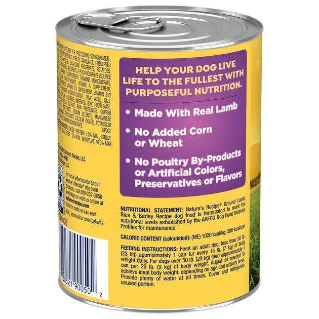 Nature’s Recipe Easy to Digest Lamb Rice & Barley Homestyle Ground Canned Dog Food - Nail Gallerys
