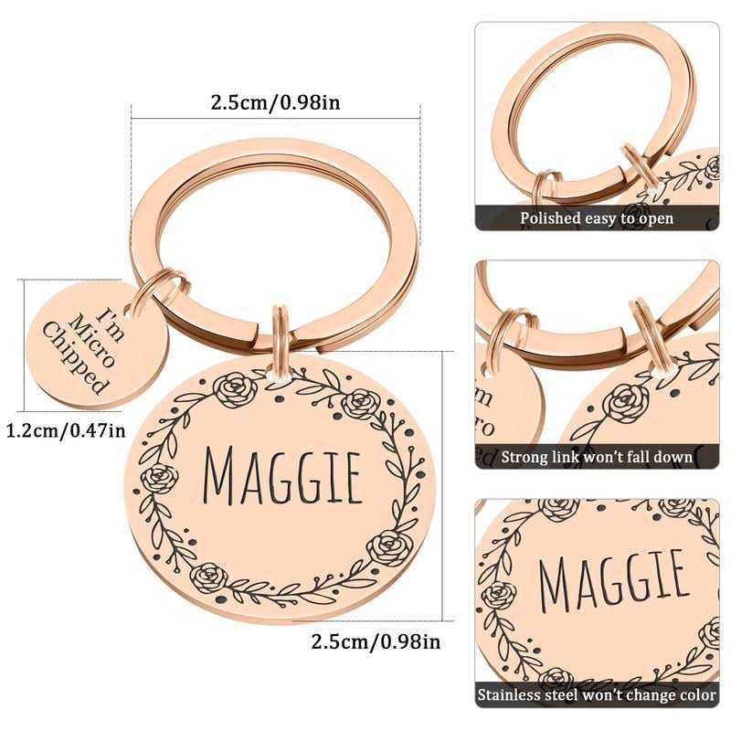 Natiform Personalized Dog Tags Stainless Steel Pet ID Tags Microchipped Dog Tag - Nail Gallerys