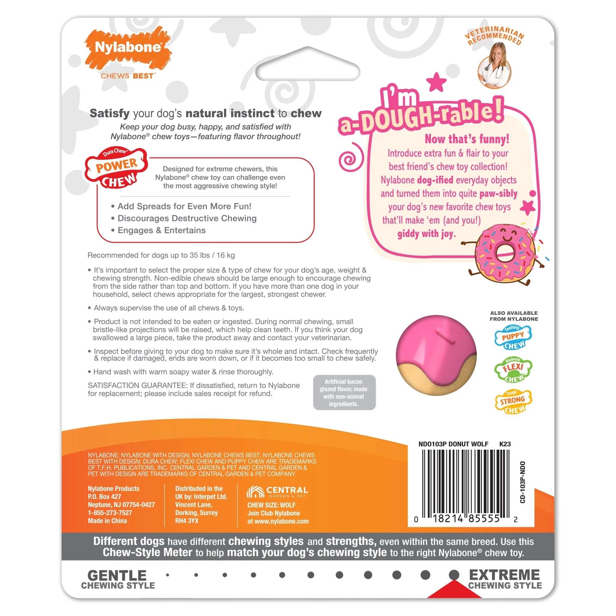 Power Chew Donut Dog Toy, Bacon Glazed - Nail Gallerys