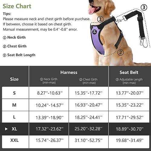 VavoPaw Dog Vehicle Safety Vest Harness, Adjustable Soft Padded Mesh Car Seat Belt Leash Harness with Travel Strap and Carabiner - Nail Gallerys