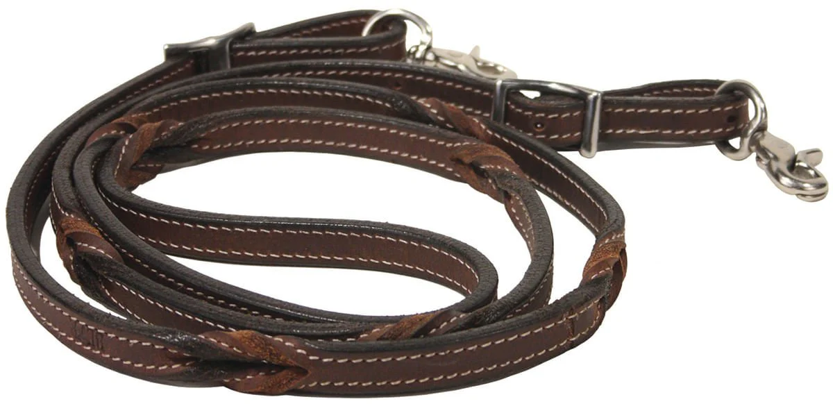 Buffalo Leather Twisted Knot Roping Rein, 7' - Nail Gallerys