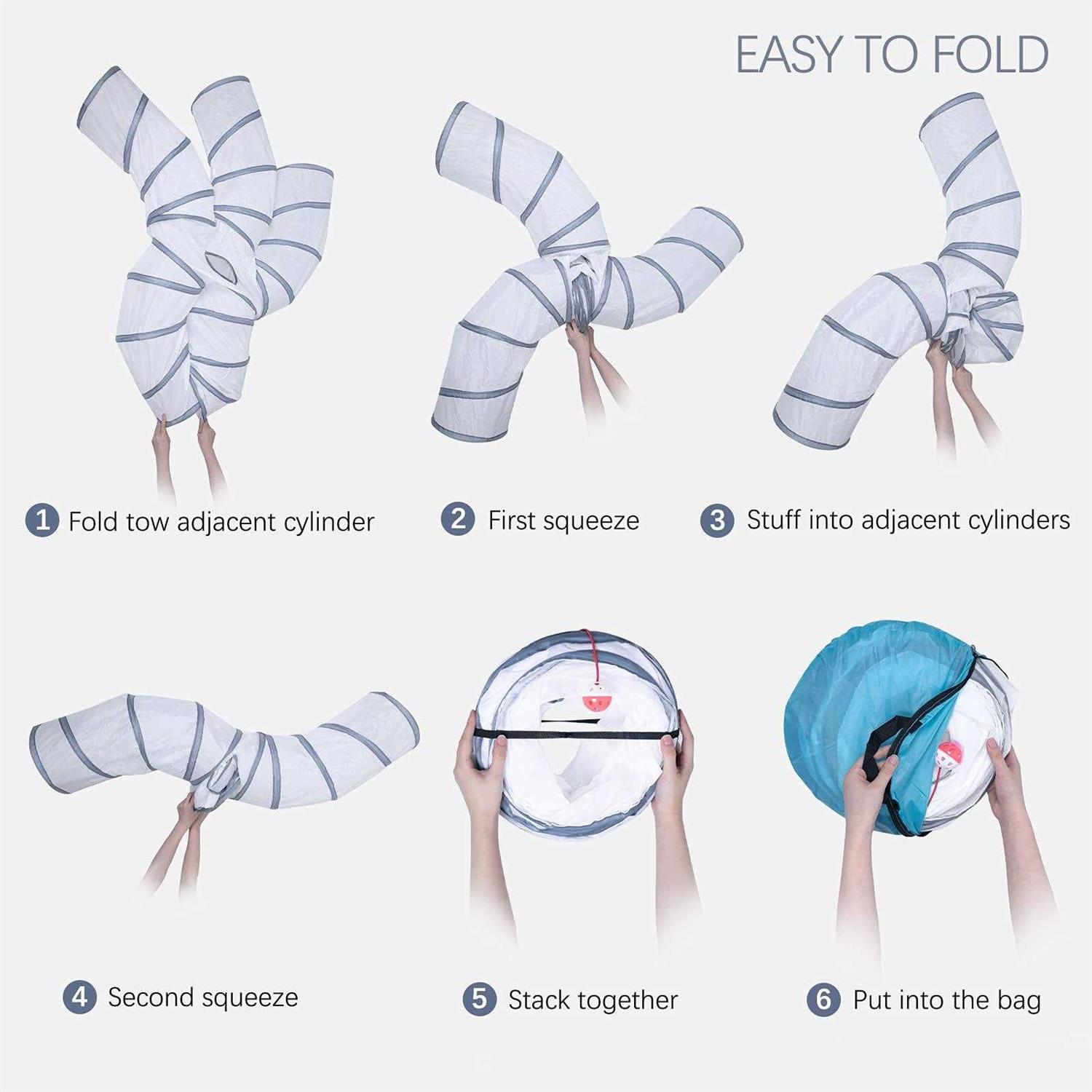 EgETOTA cat Tunnel for Indoor cats Large with Play Ball S-Shape 5 Way collapsible Interactive Peek Hole Pet Tube Toys - Nail Gallerys