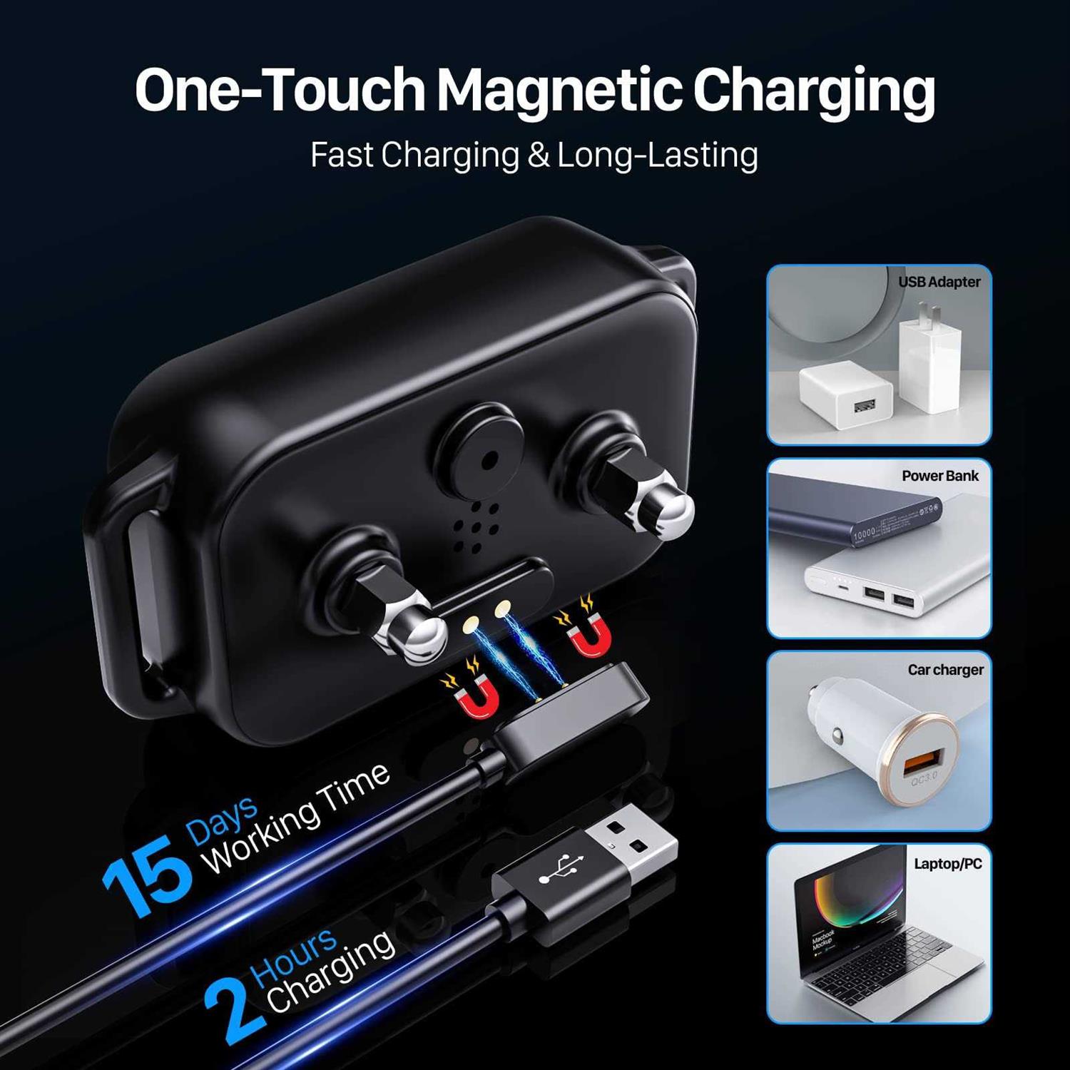 Dinjoo Dog Bark Collar Bark Collar for Large Medium Small Dogs,Smart Bark Collar,Rechargeable Anti Barking Training Collar with 8 Adjustable - Nail Gallerys