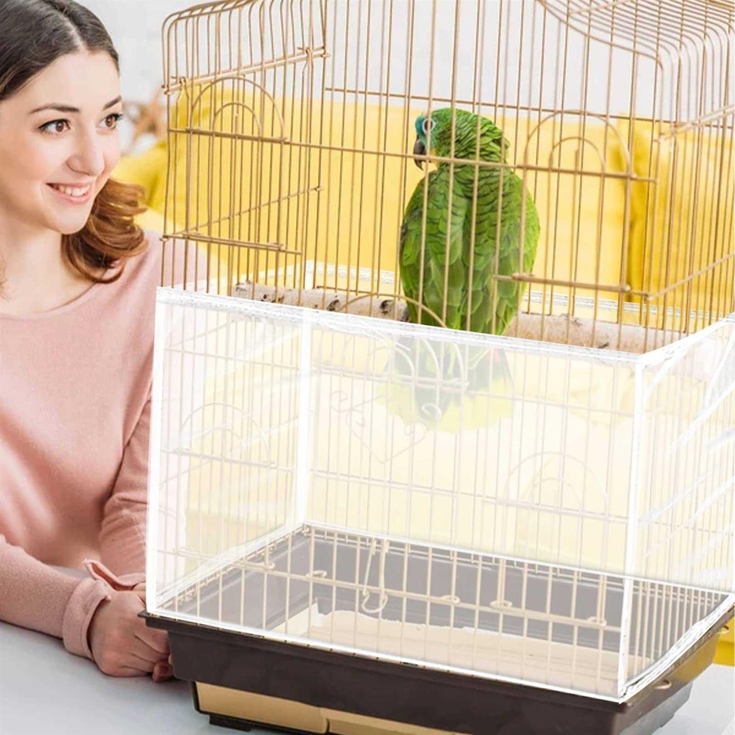 Daoeny Bird Cage Seed Catcher Large Bird Cage Cover Adjustable Soft Airy Nylon Mesh Net - Nail Gallerys