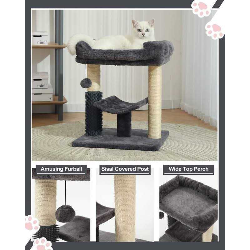 Hoopet cat Tree Tower,cat Scratching Post for Indoor Cats,Featuring with Super Cozy Perch,cat Self Groomer and Interactive Dangling Ball Great - Nail Gallerys