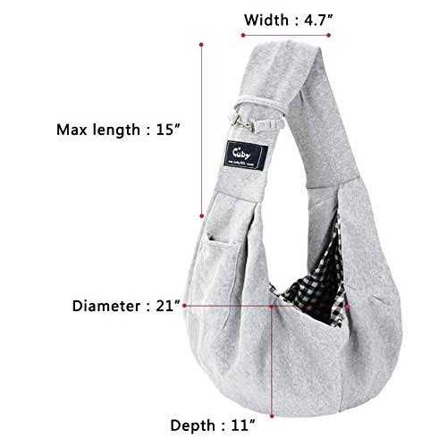 Cuby Dog and Cat Sling Carrier Hands Free Reversible Pet Papoose Bag Soft Pouch and Tote Design Suitable for Puppy - Nail Gallerys