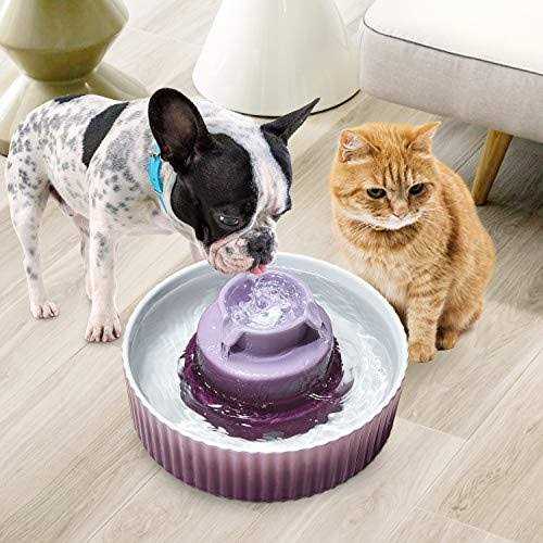 nautypaws ceramic cat water fountain, ceramic pet fountain, 2.1 l drinking fountains bowl for cats and dogs - Nail Gallerys