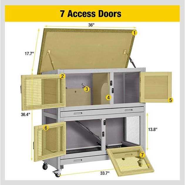 Aivituvin Outdoor Indoor Bunny Hutch with Wheels AIR77 - Nail Gallerys