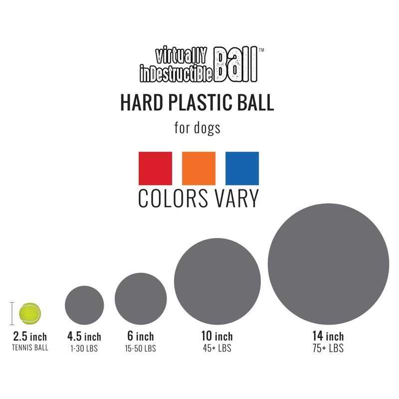 The Virtually Indestructible Ball Dog Toy, Color Varies, 6-in - Nail Gallerys