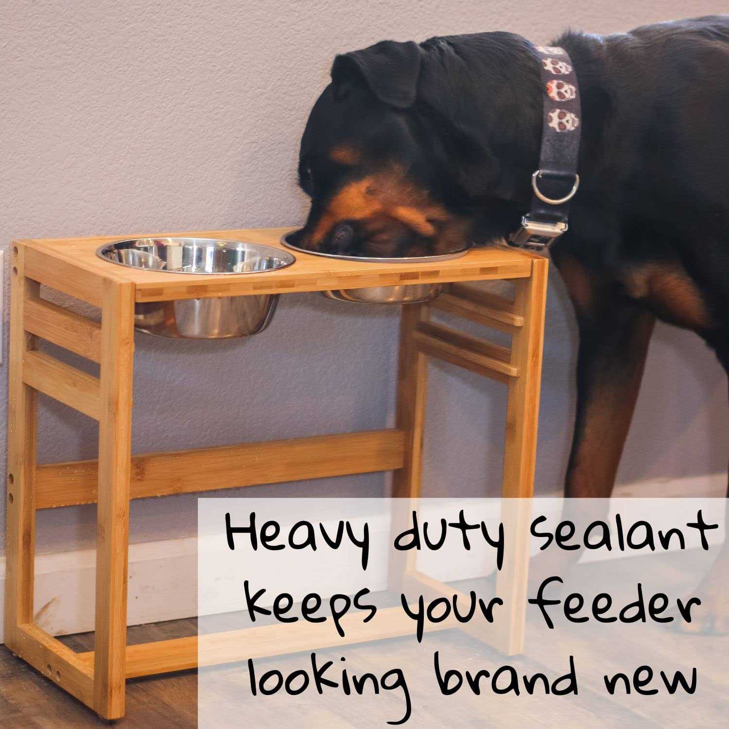 Pawfect Pets Adjustable Height Elevated Dog Bowls for Large Dogs 12”, 14”, or 16” Tall Raised Dog Bowl Stand with Four Stainless Steel Bowls - Nail Gallerys