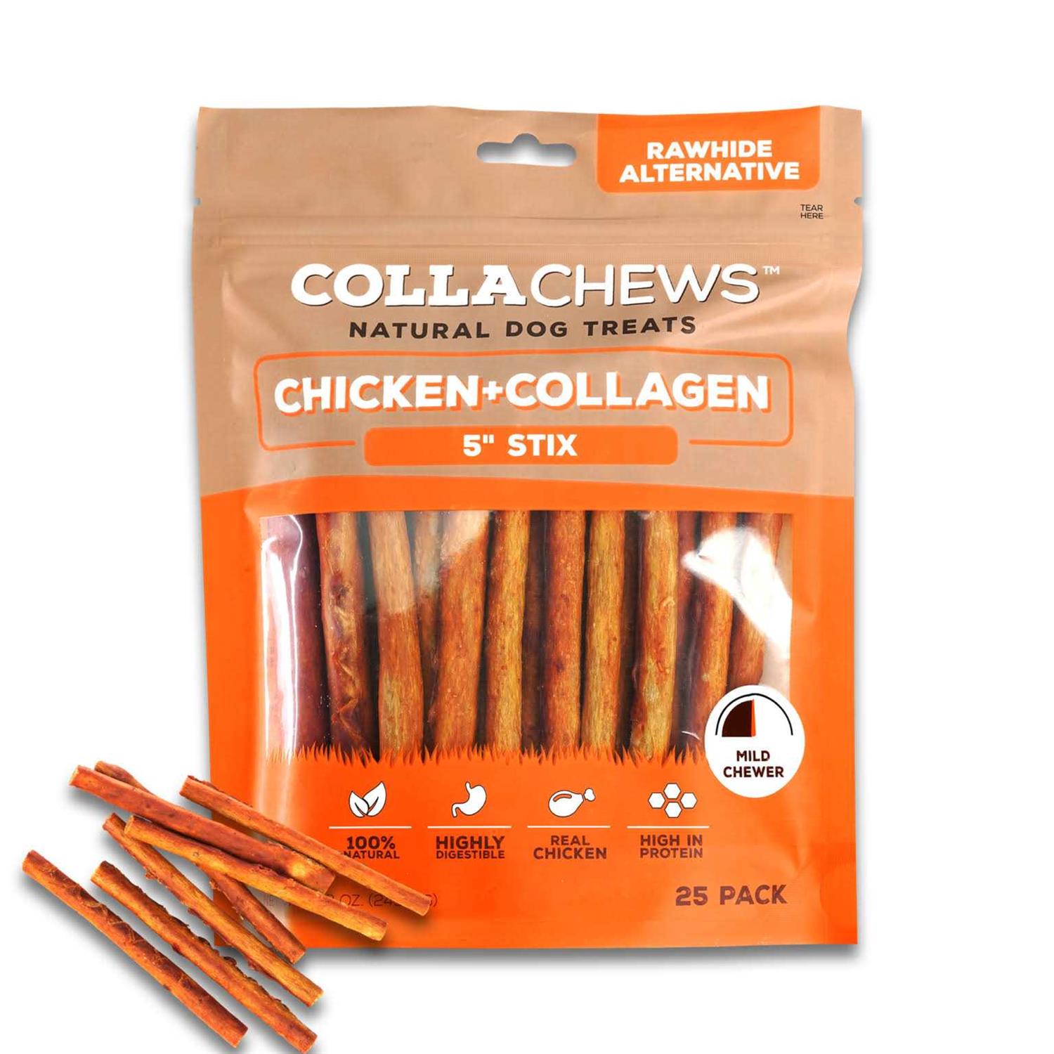 Collachews Beef + Collagen Rawhide Free 5 Stix Dog Treat - Nail Gallerys