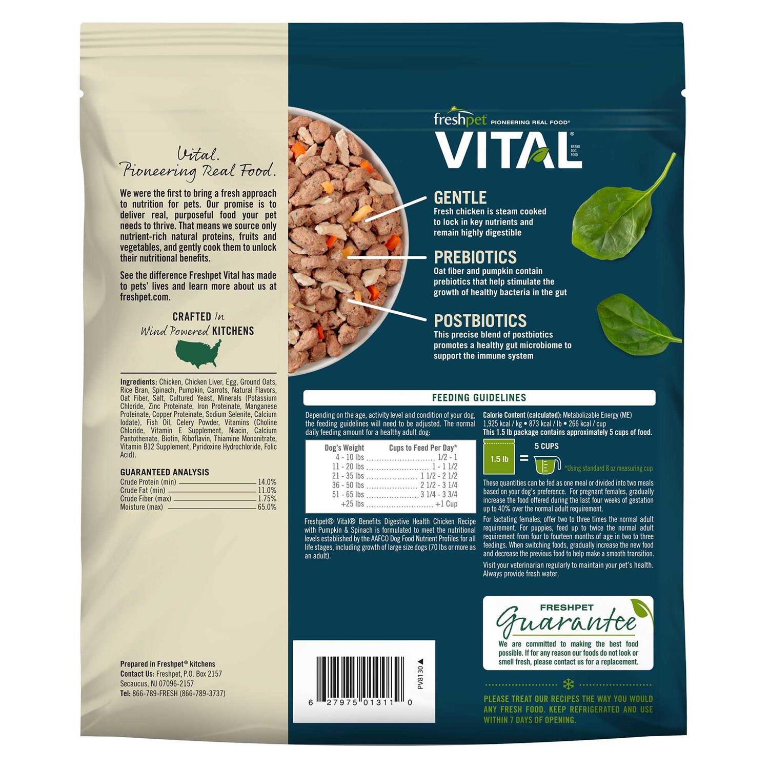 Freshpet Vital Benefits Digestive Health Chicken Recipe Dog Food - Nail Gallerys