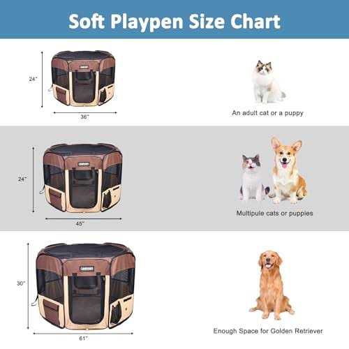 Jespet Portable Dog Exercise Pet Soft-Side Playpen - Nail Gallerys