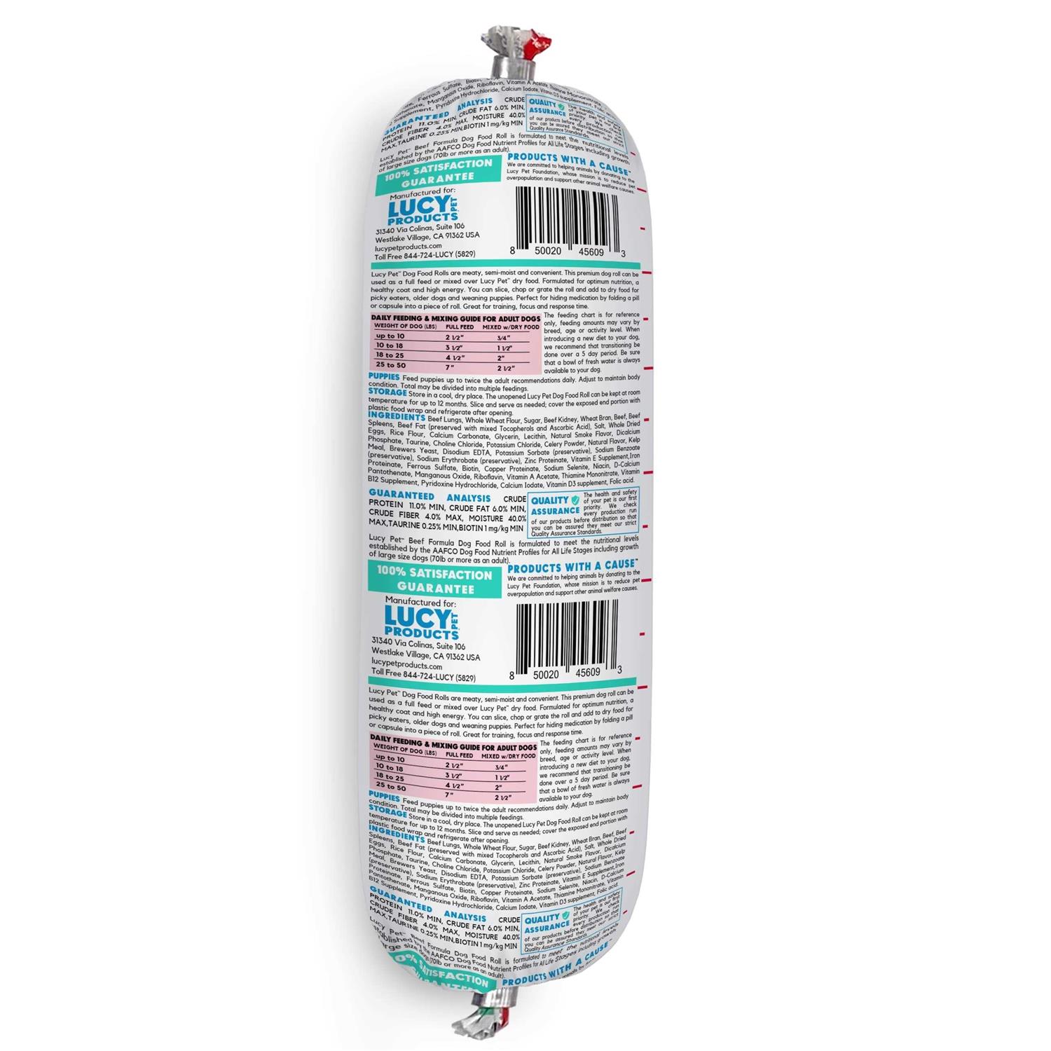 Lucy Pet Products Beef Dog Food Roll - Nail Gallerys
