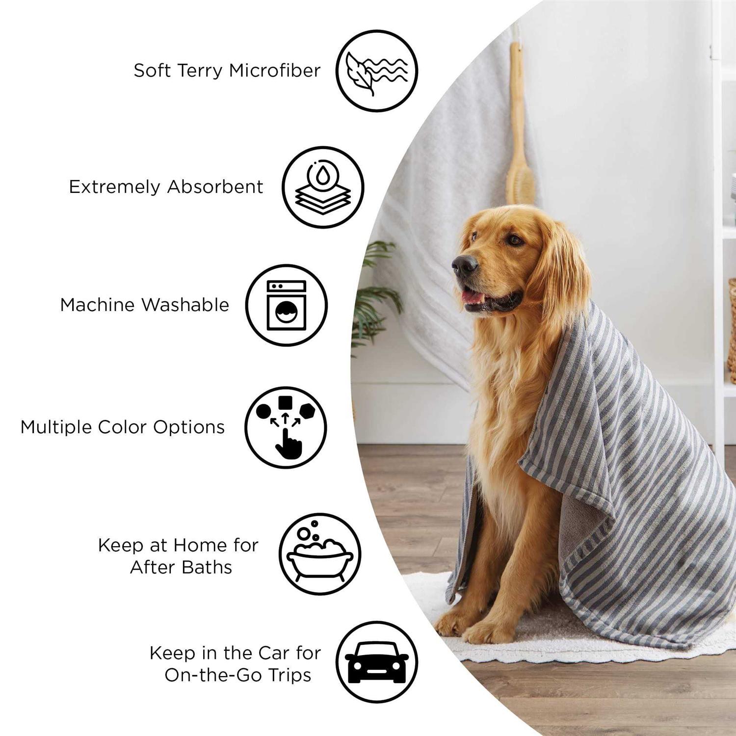Bone Dry Microfiber Pet Towel Embroidered Paw - Nail Gallerys