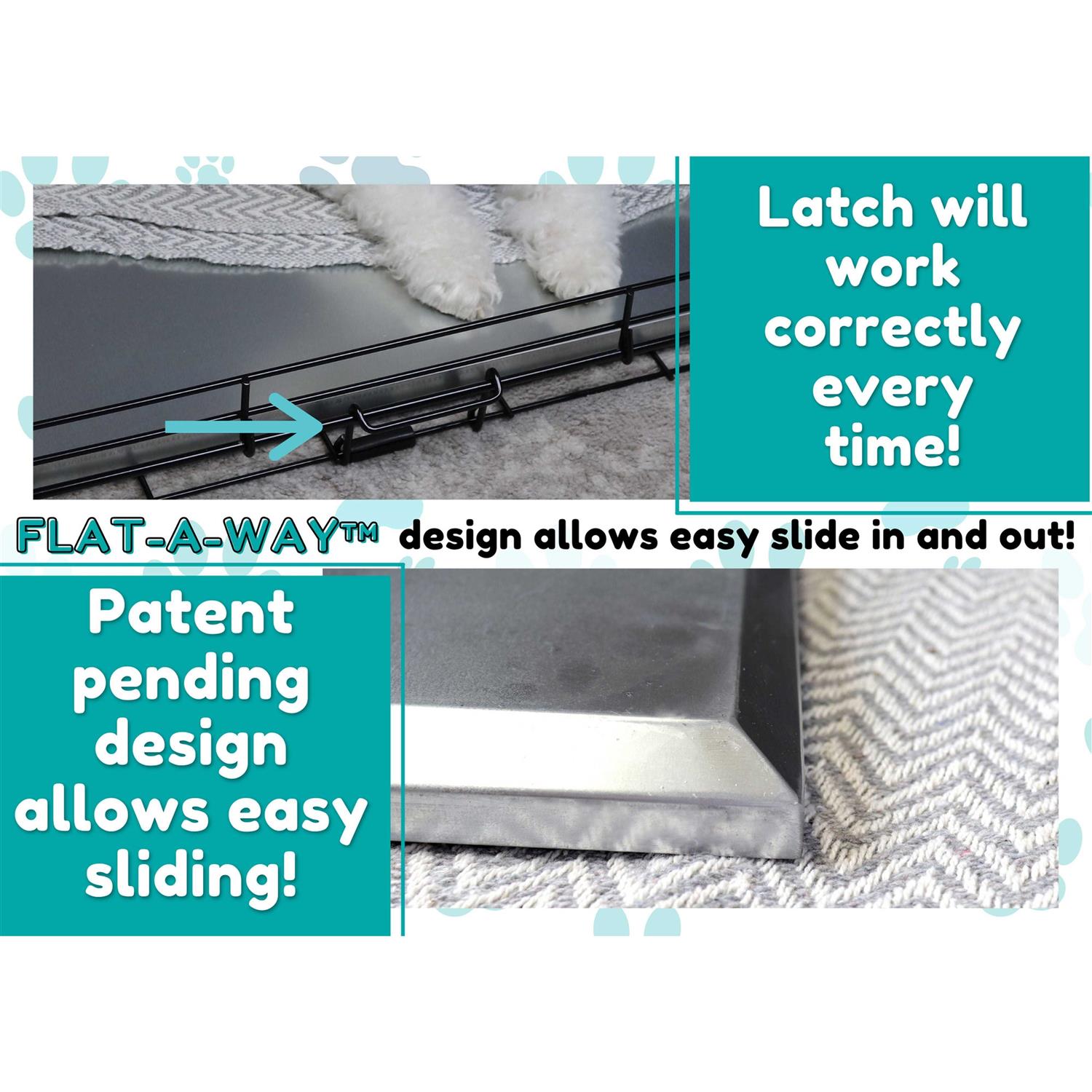 Red Hound Auto Metal Replacement Tray for Dog Crate Flat-A-Way Heavy Duty Stainless Steel Chew Proof Kennel - Nail Gallerys