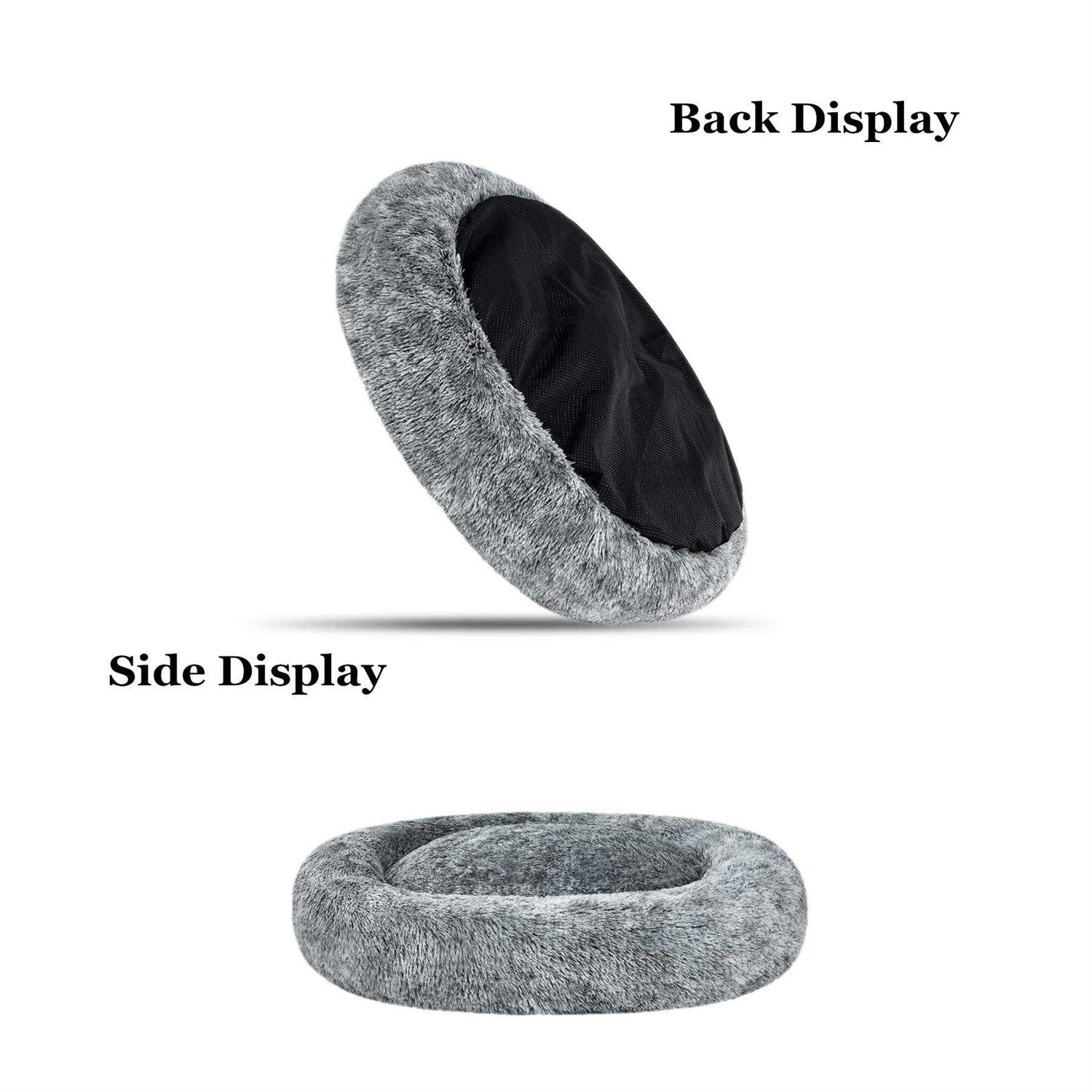 coohom Oval calming Donut cuddler Dog Bed,Shag Faux Fur cat Bed Washable Round Pillow Pet Bed for Small Medium Dogs - Nail Gallerys