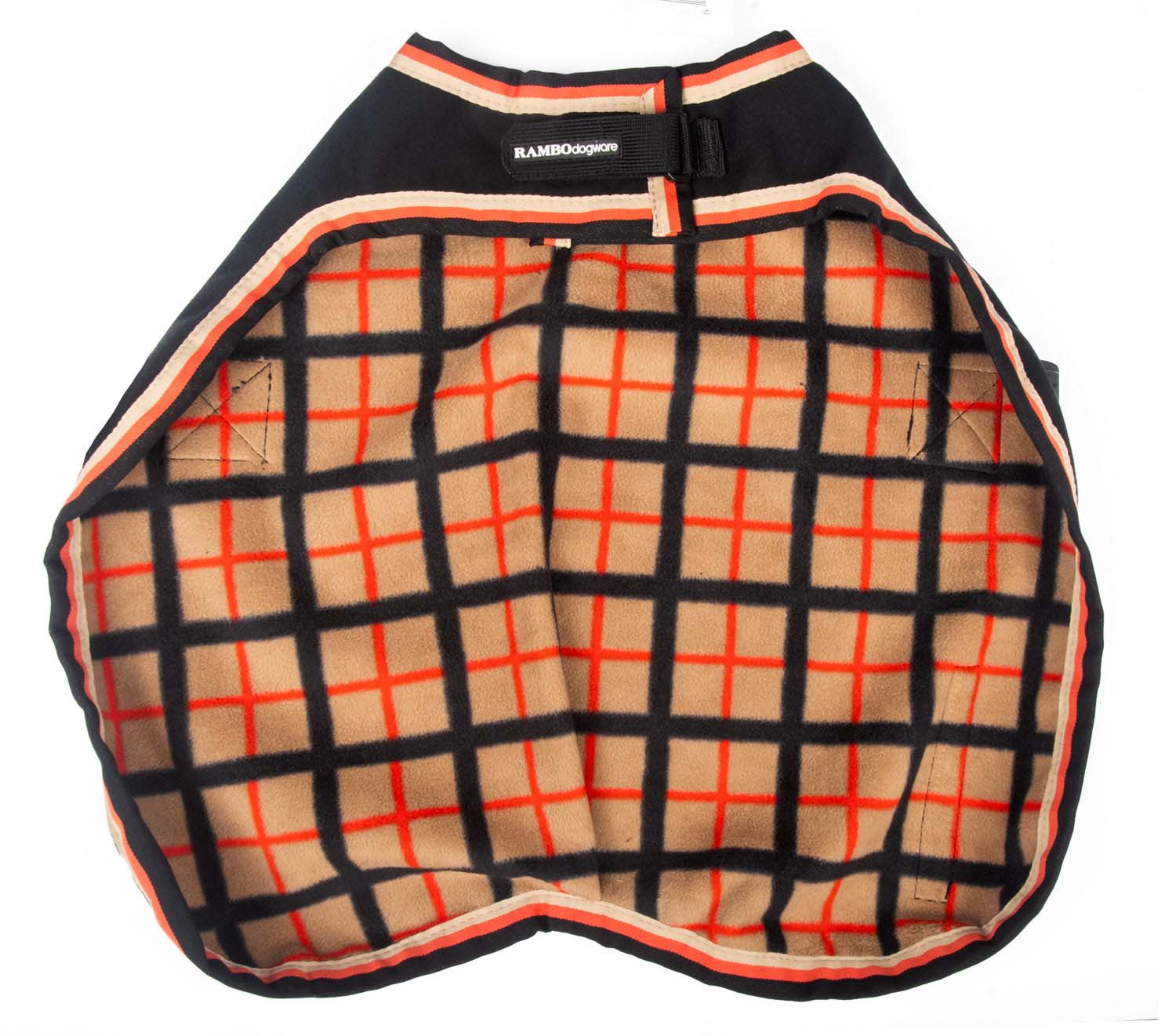 Rambo Waterproof Fleece Dog Coat, Black/Tan - Nail Gallerys