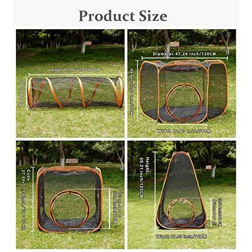 6-in-1 Tent Cat Enclosures with Tunnel for Indoor and Outdoor,Portable Playpen Play Tents for Cats Rabbits Ferrets and Small Animals - Nail Gallerys