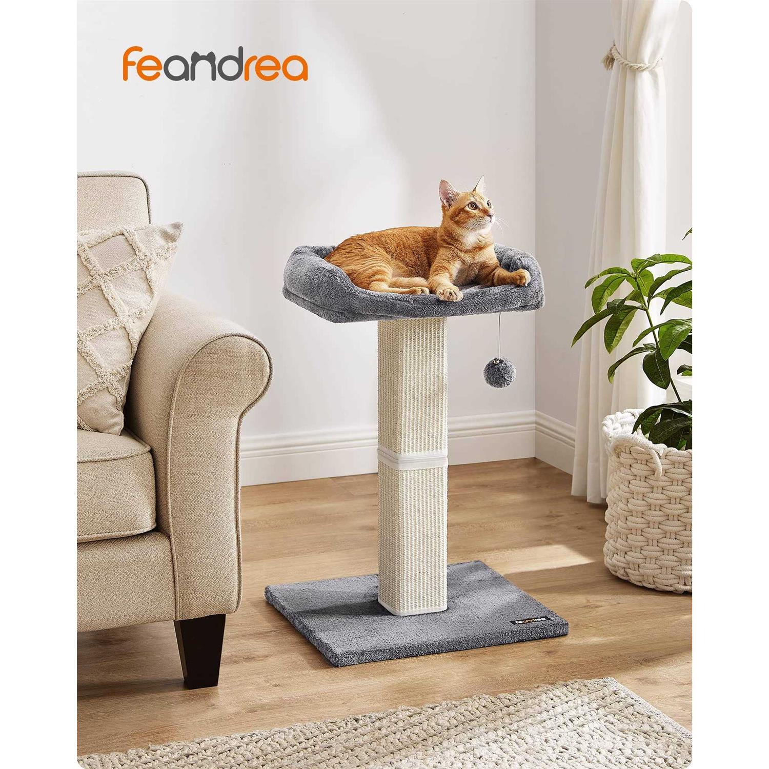 Feandrea Cat Scratching Post Cat Scratcher with 15.7 x 11.8 Inches Plush Perch - Nail Gallerys