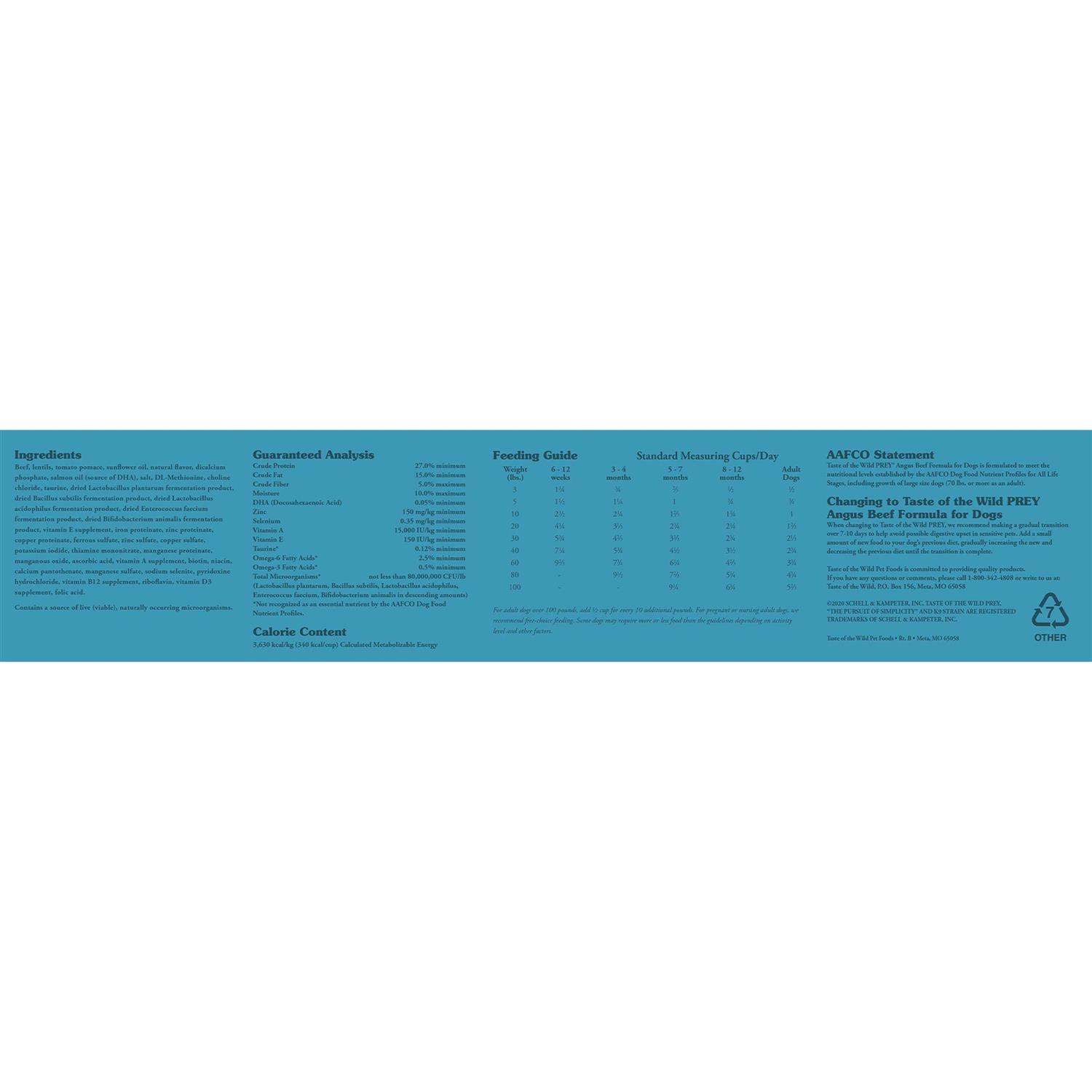 Taste of the Wild Dog Food Prey Angus Beef - Nail Gallerys