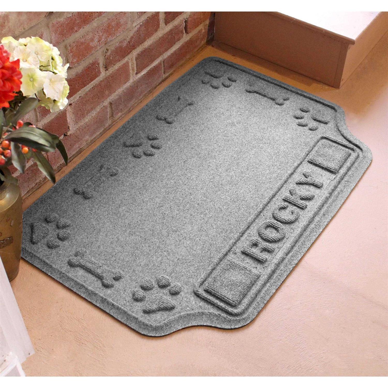 Bungalow Flooring Personalized Waterhog Drool Hog Dog Bone Dog Dinner Mat - Nail Gallerys