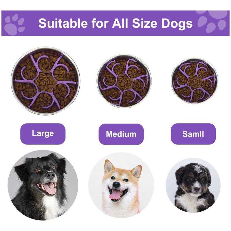 Anipaw Dog Slow Feeder Dog Bowls Silicone Spiral Dog Food Bowls Feeder Insert to Slow Down Eating for Large Medium Small Breed Dogs Perfect - Nail Gallerys