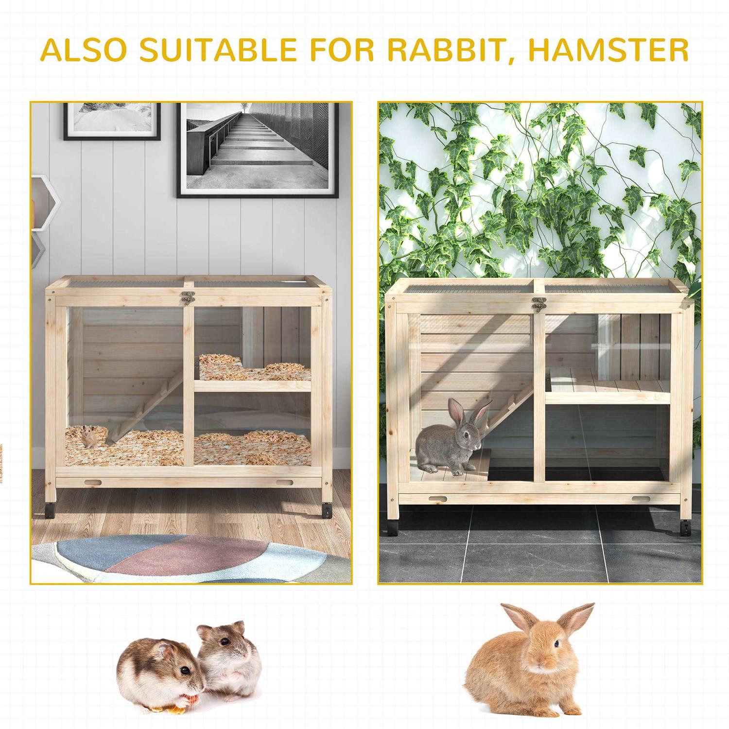 PawHut 2-Story Wooden Rabbit Hutch - Nail Gallerys