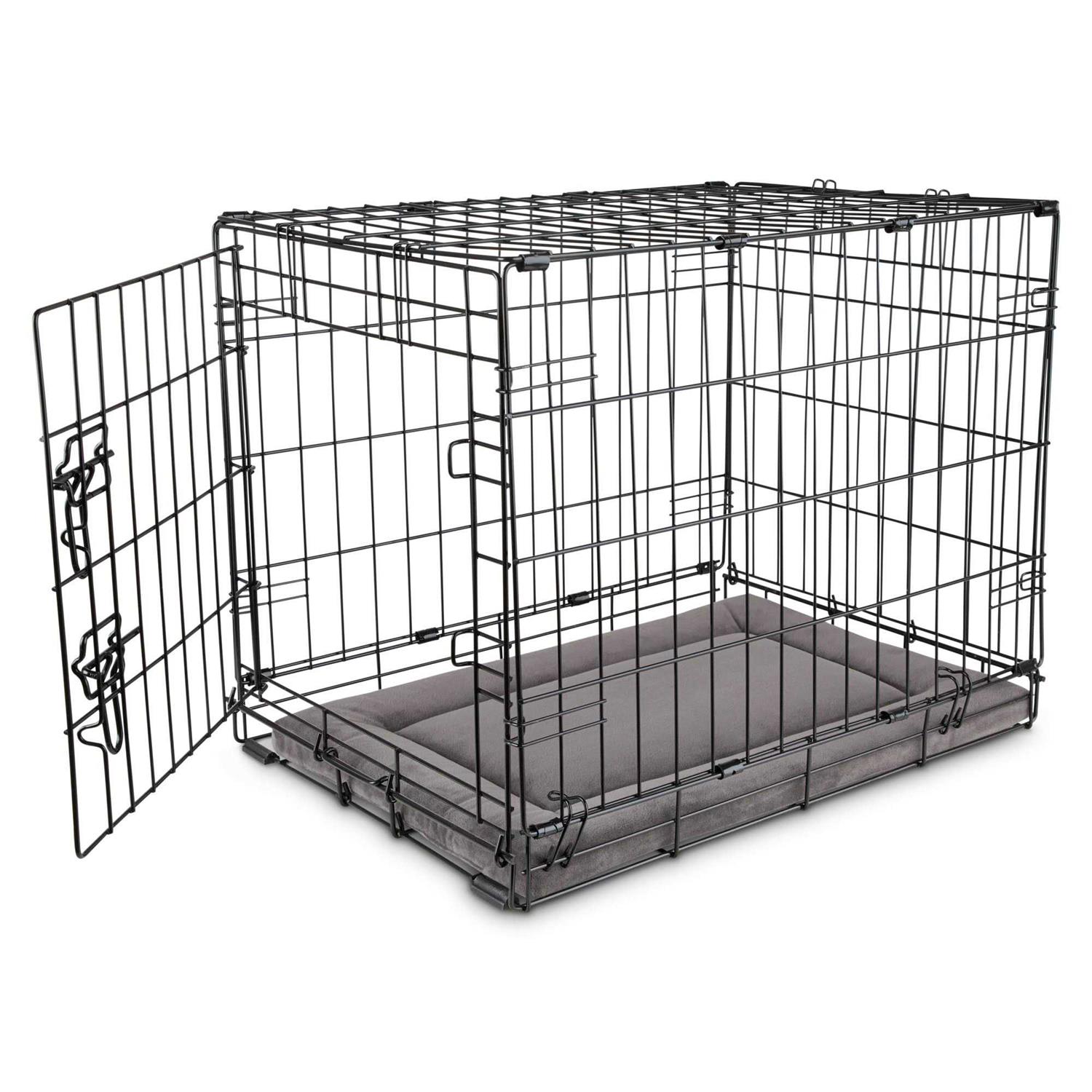 EveryYay Essentials Happy Place Dark Grey Velvet Dog Crate Mat and Pet Bed - Nail Gallerys