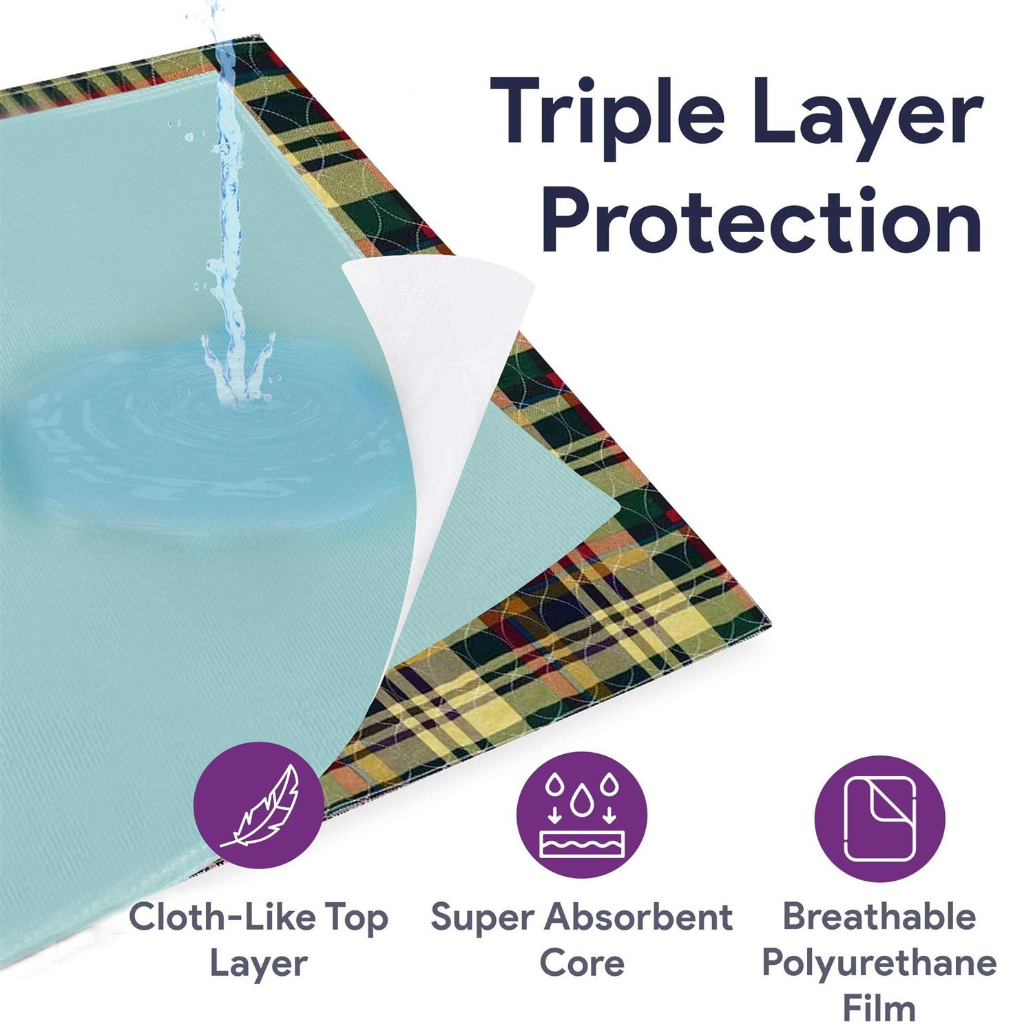 MaxProtect Tartan Plaid Reusable Pee Pads for Dogs - Nail Gallerys