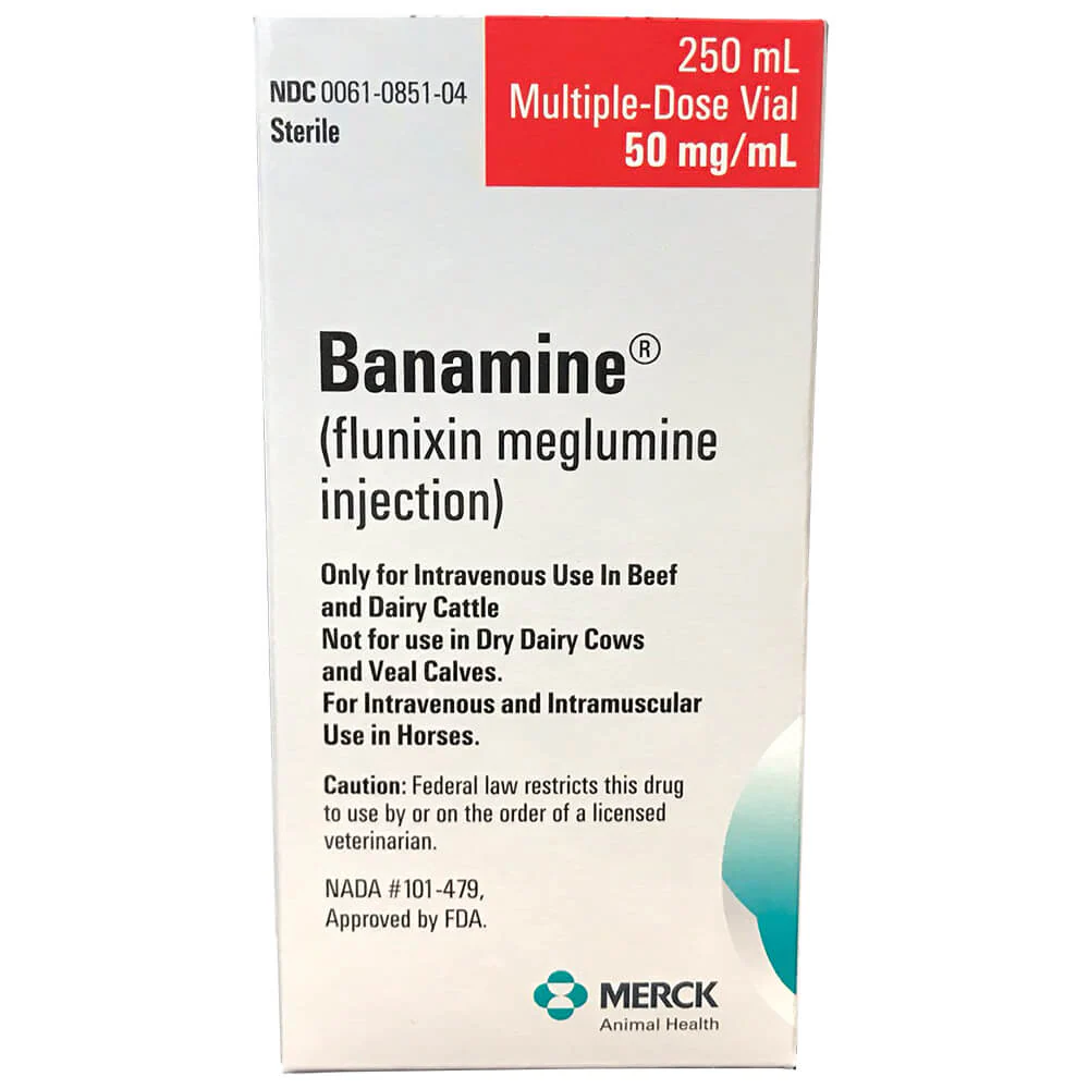 Rx Banamine (flunixin meglumine) Injection Solution, 50 mg/mL x 100 mL - Nail Gallerys