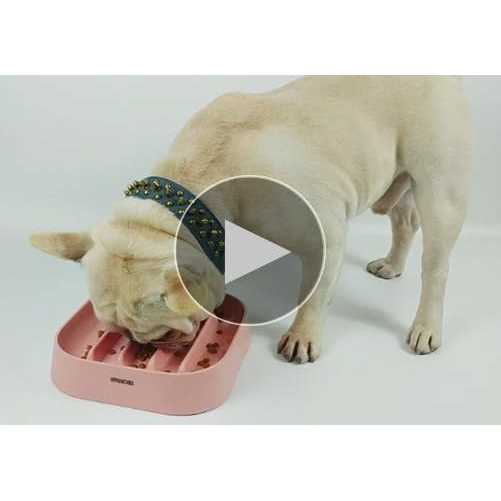 Hifrenchies Healthy Slow Feeding Dog Bowl for French Bulldog -Slow Feeder Dog Bowl No Chocking Dog Cat Food Bowl with Striped Shape Pattern - Nail Gallerys