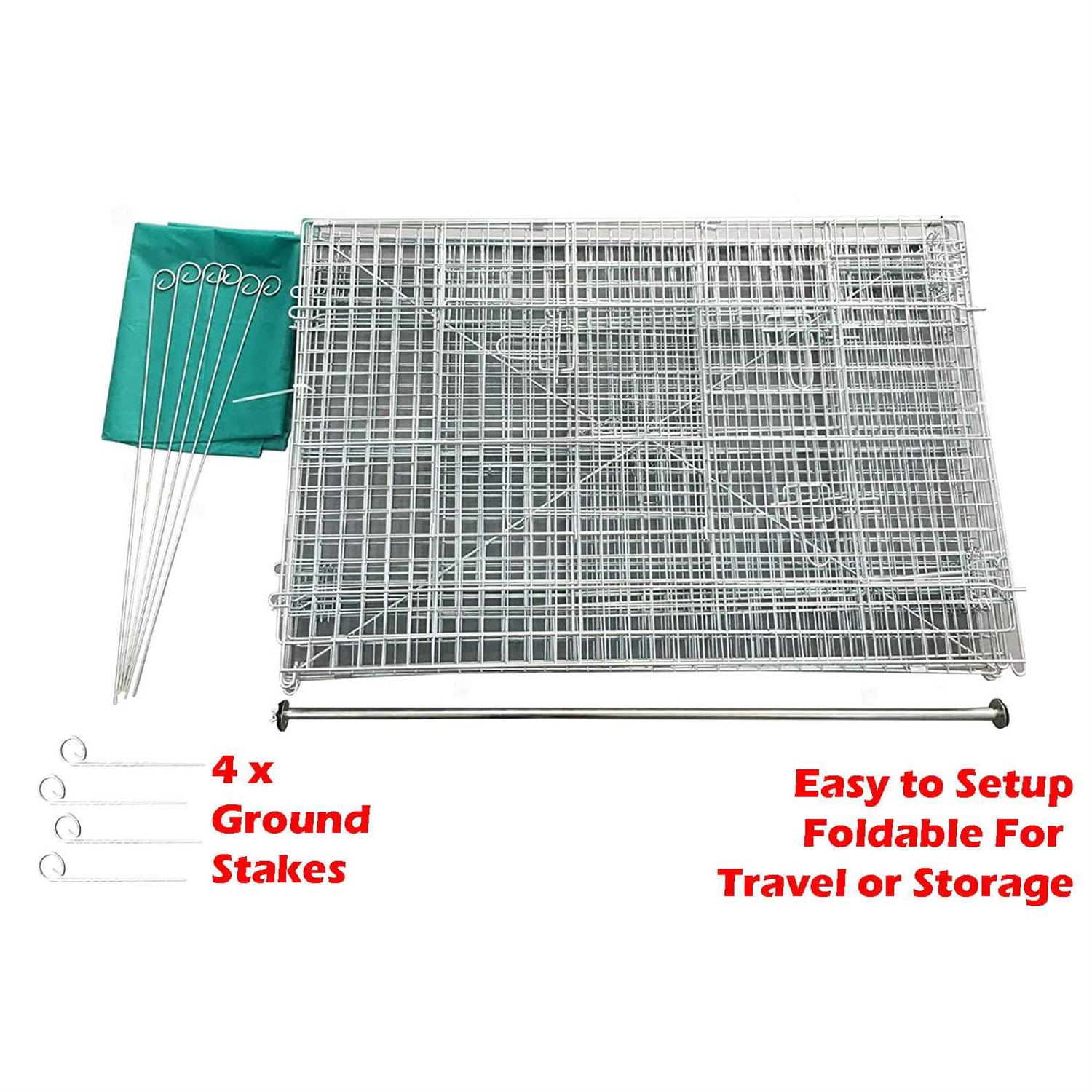 Mcage Large Galvanized Steel 71 x 30 x 30H Outdoor Puppies Kitten Run Metal Pet Hutch Enclosure Animal Playpen Waterproof Cover - Nail Gallerys