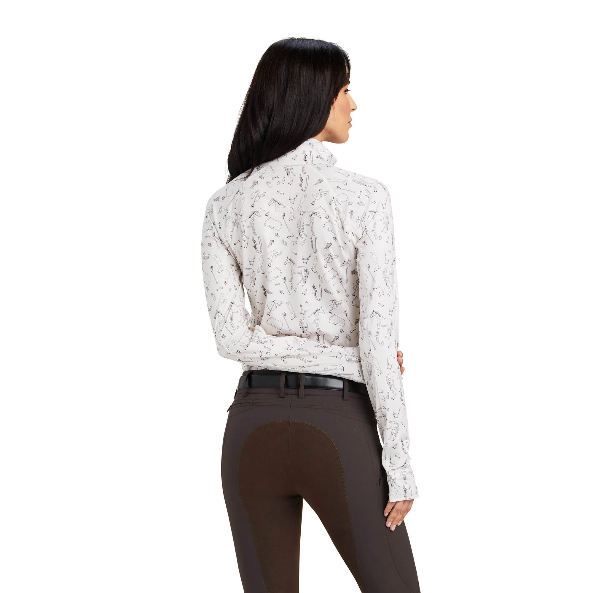 Ariat Lowell 2.0 ? Zip Baselayer, Sea Salt Tack Print - Nail Gallerys