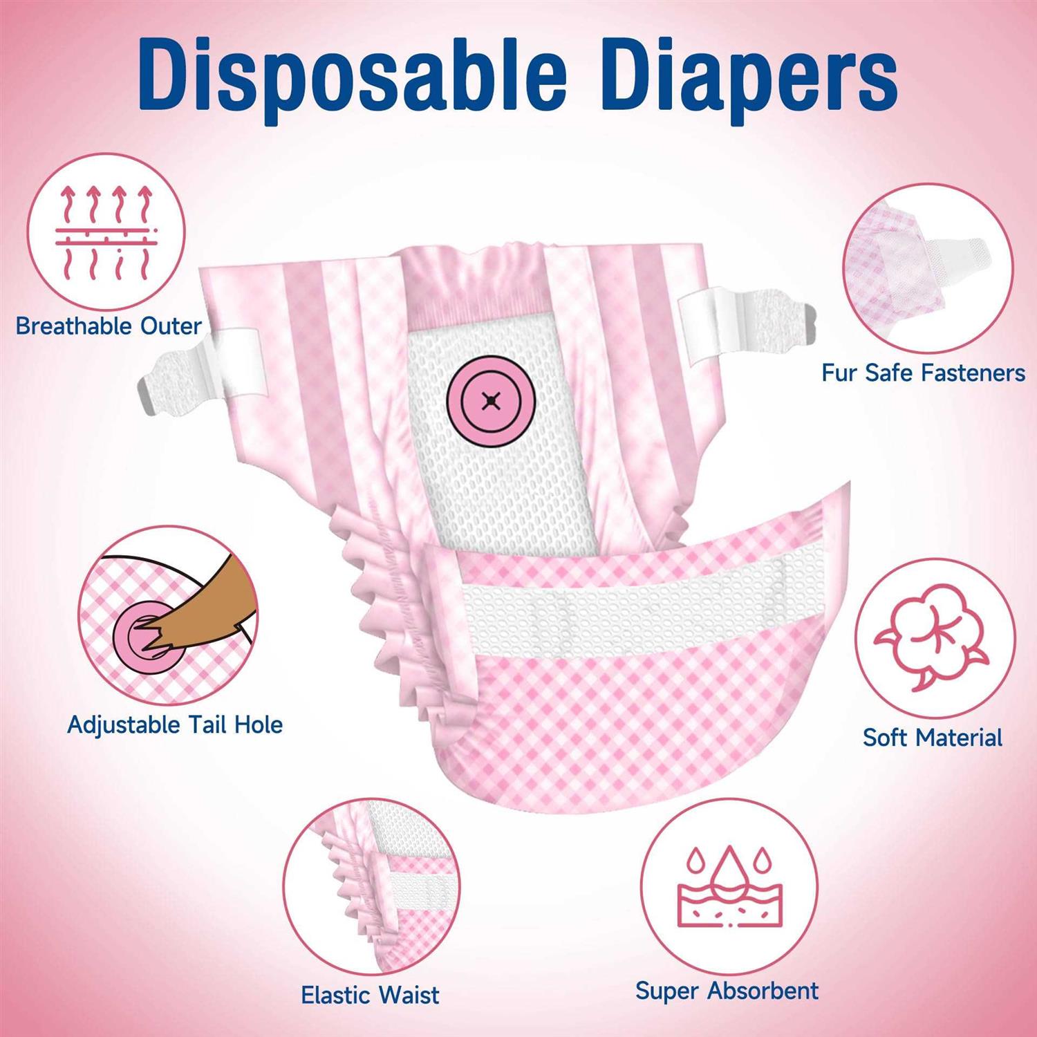Pet Soft Dog Diapers Female Disposable Dog Diapers Cat Diapers for Female Cats - Nail Gallerys
