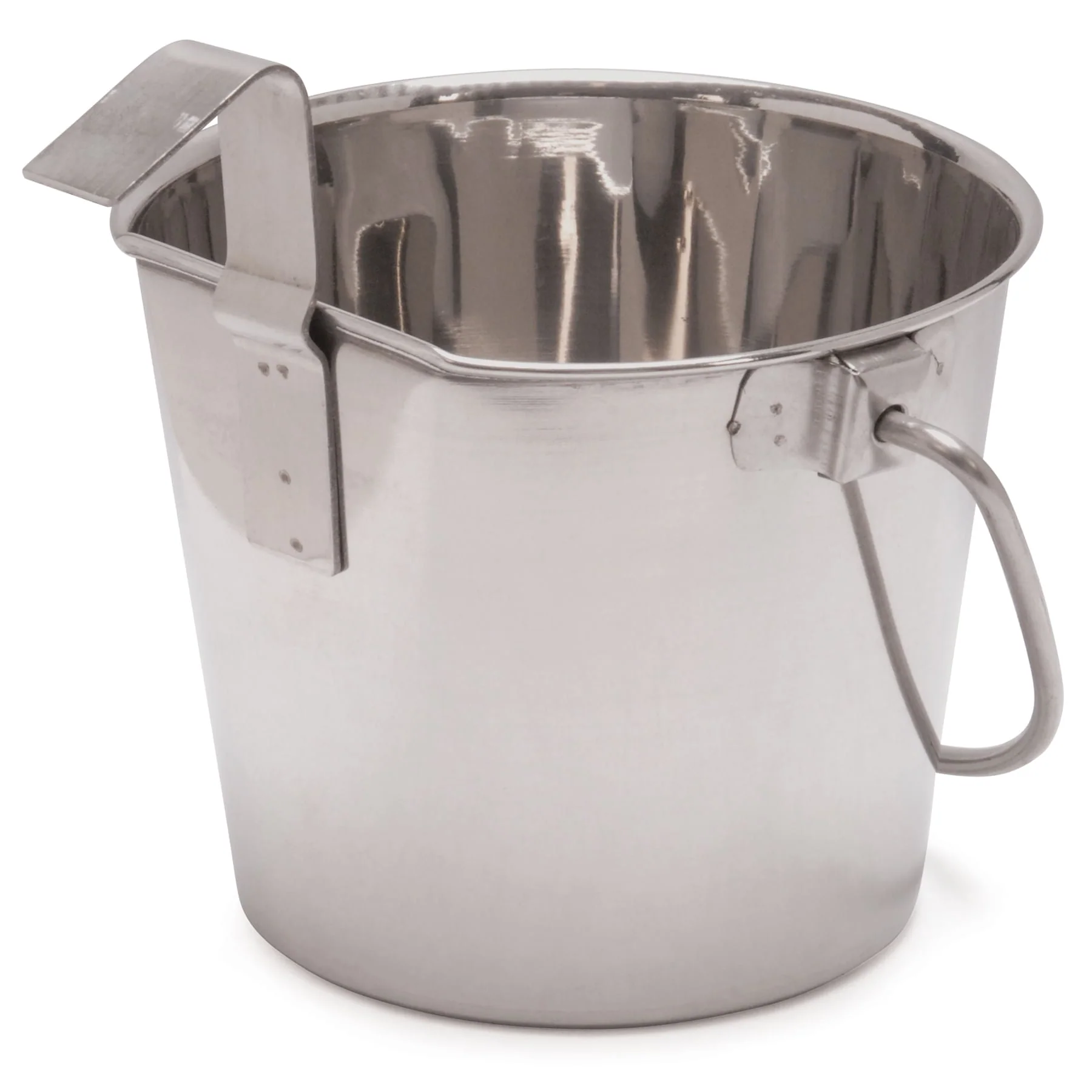 Flat-Sided Stainless Steel Pails with Hook & Handle - Nail Gallerys