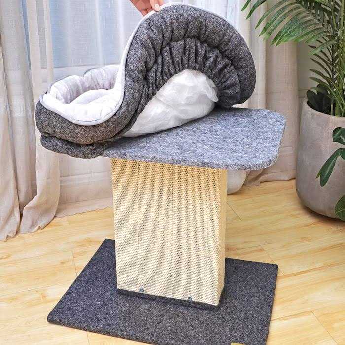Catry Mellow Cat Bed with Sisal Scratching Post - Nail Gallerys