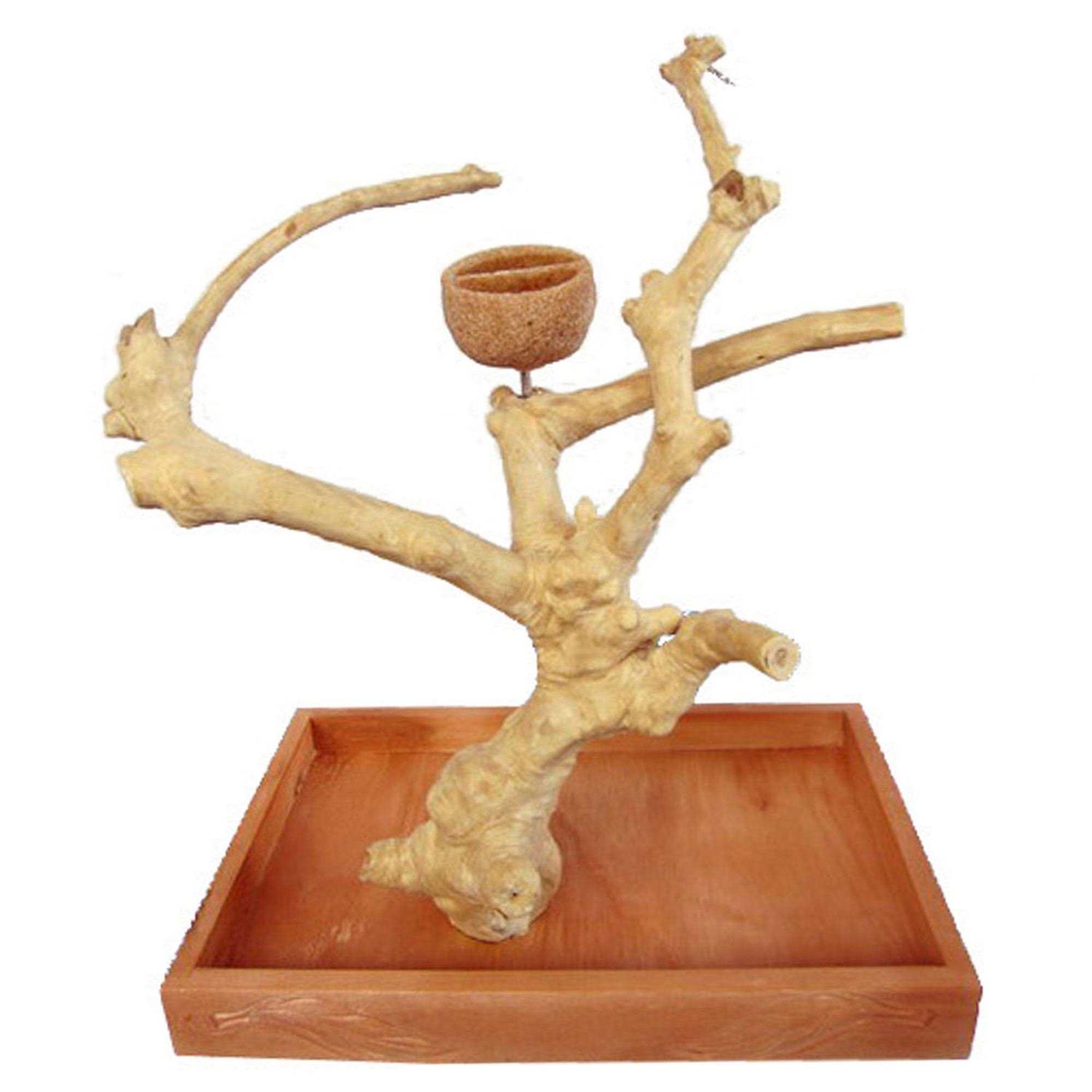 A&E Cage Medium Java Wood Table Top Play Stand - Nail Gallerys