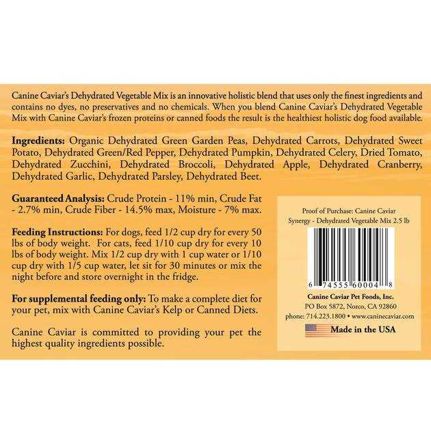 Canine Caviar Synergy Dehydrated Vegetable Mix Food Supplement - Nail Gallerys