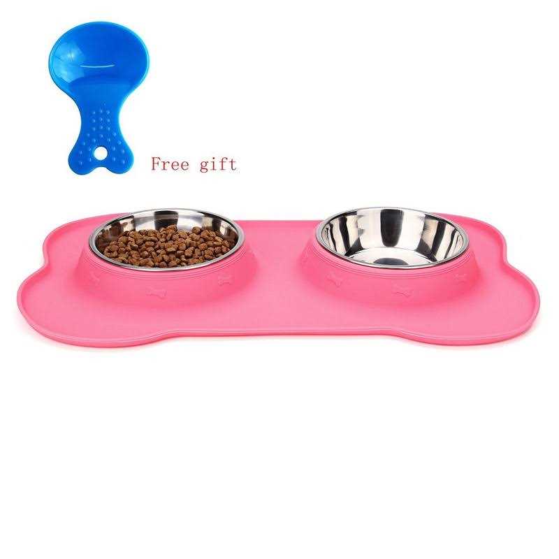 Hubulk Pet Dog Bowls 2 Stainless Steel Dog Bowl with No Spill Non-Skid Silicone Mat + Pet Food Scoop Water and Food Feeder Bowls for Feeding - Nail Gallerys