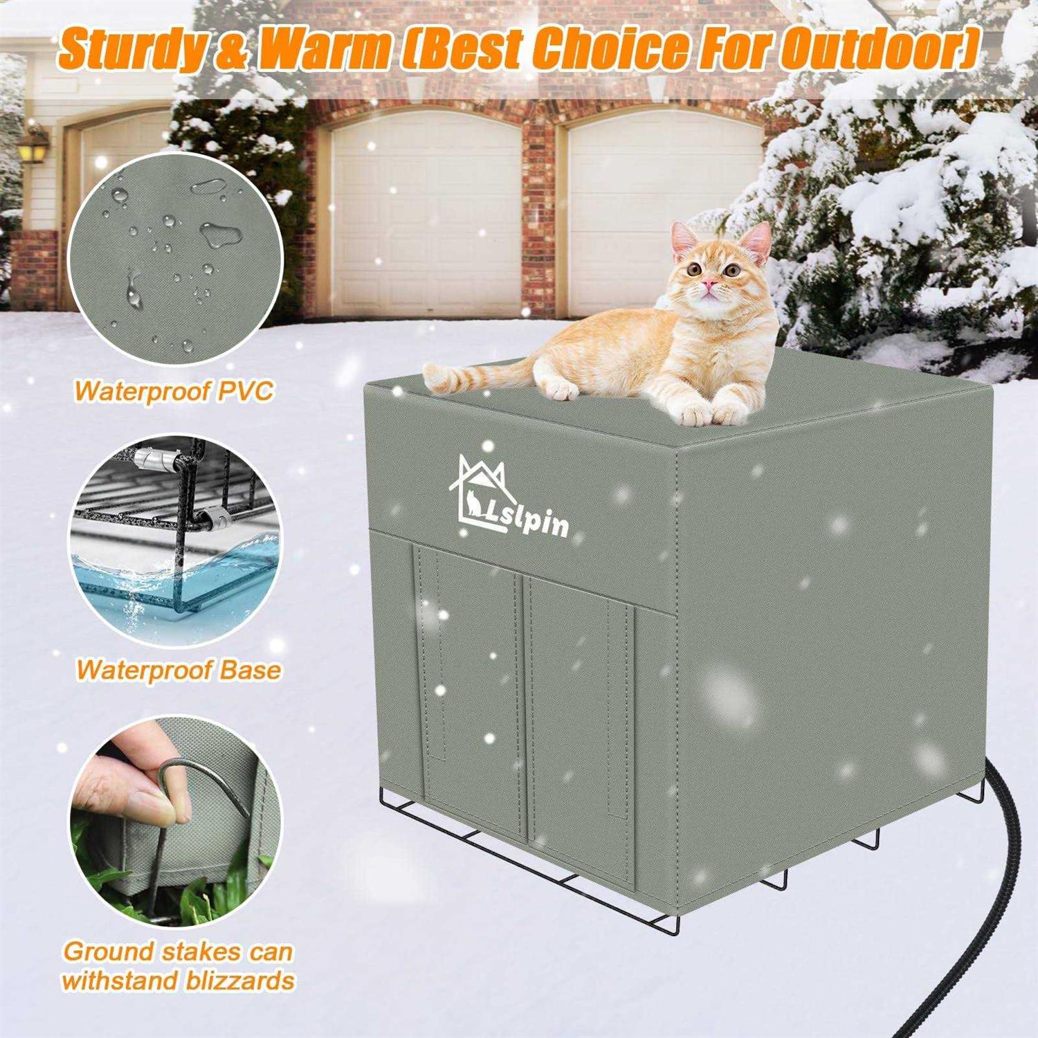 Lslpin Large Heated Cat House for Outdoor Cat in Winter - Nail Gallerys