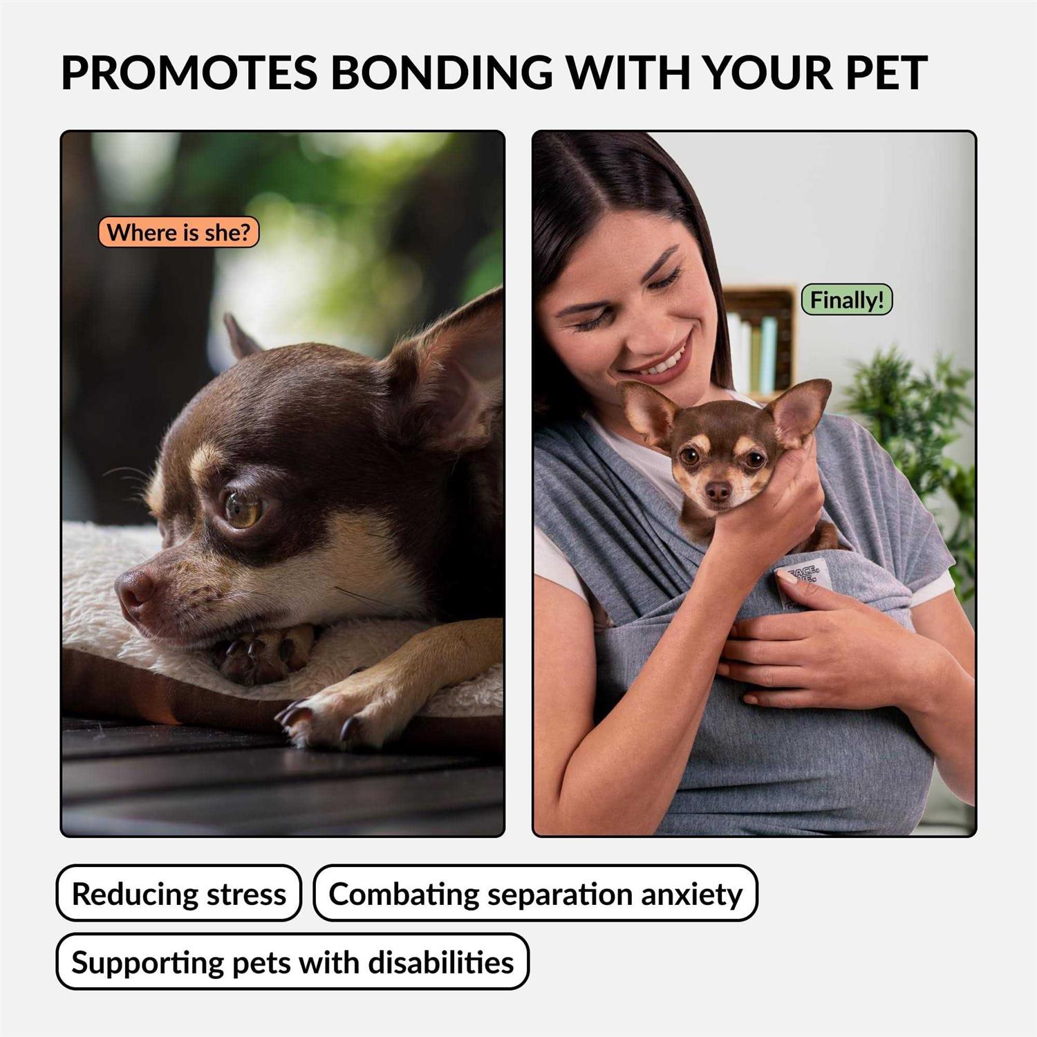 CollarDirect Dog Sling Carrier for Small Dogs Anti-Anxiety Cat Sling - Nail Gallerys