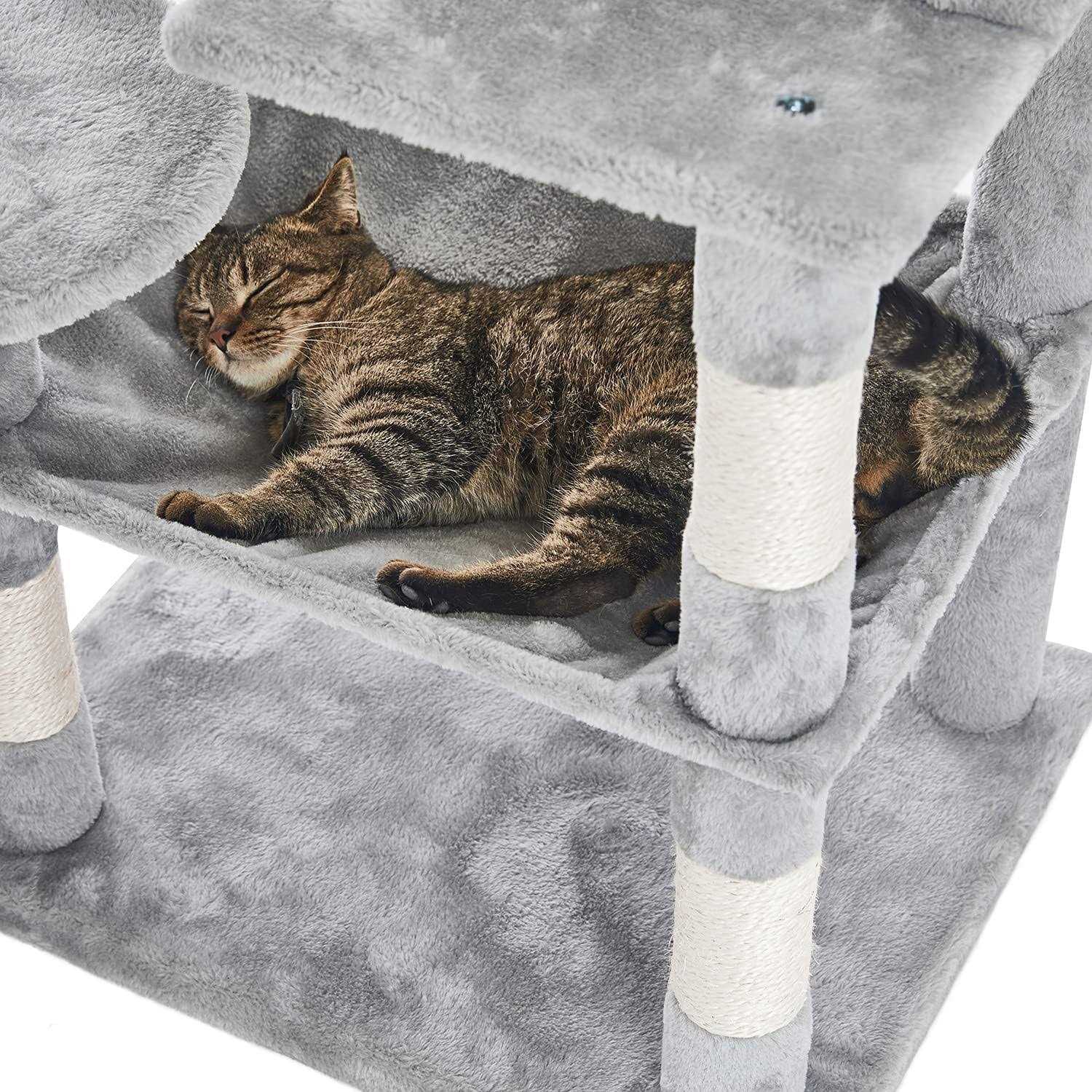 Catinsider 46.5 inches Cat Tree Multi-Level Cat Tower with Sisal-covered Scratching Posts Plush Perches Hammock and condo for ca - Nail Gallerys