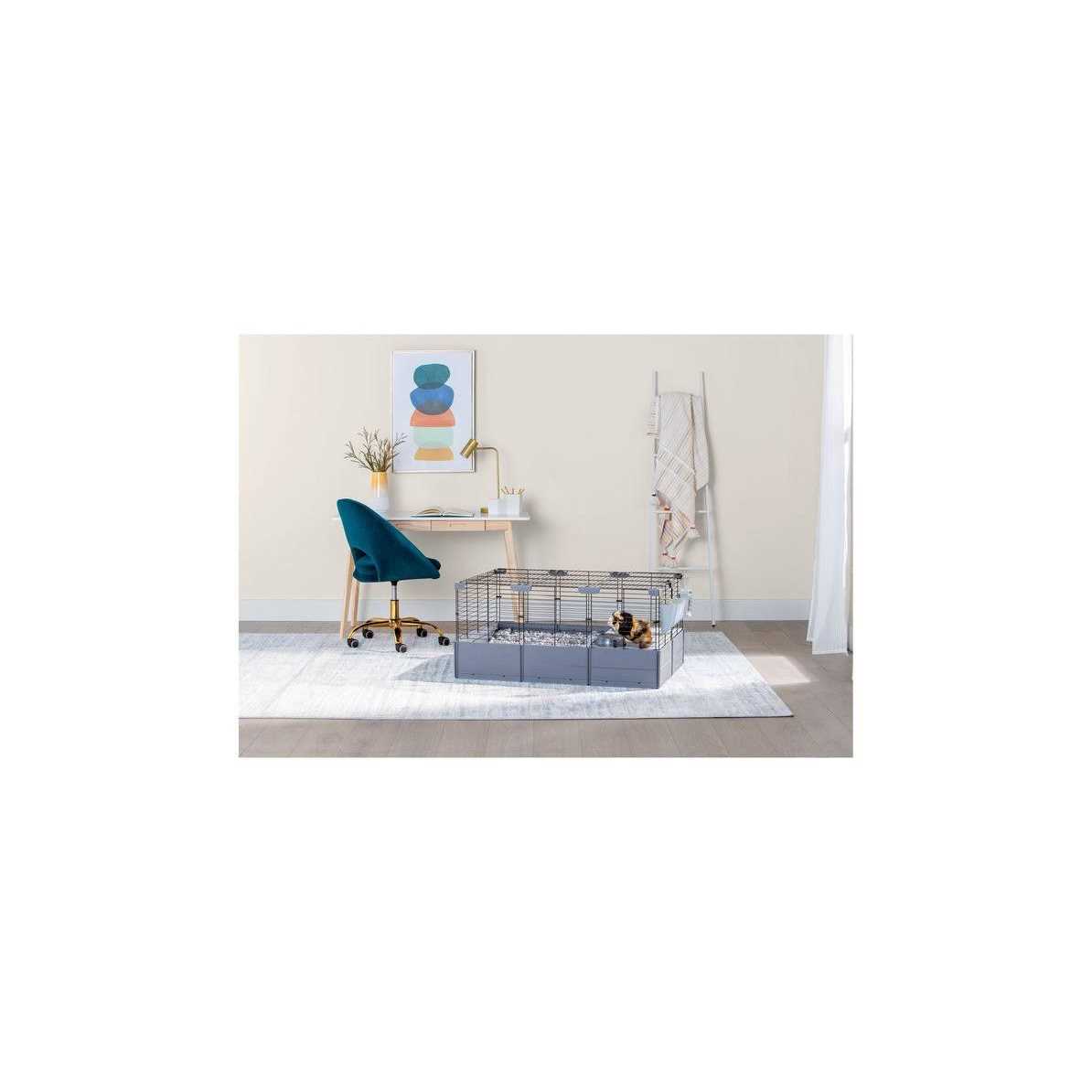 Full Cheeks Customizable Small Pet Habitat Includes Cage, Hideaway, Hay Feeder, Bowl, and Bot - Nail Gallerys