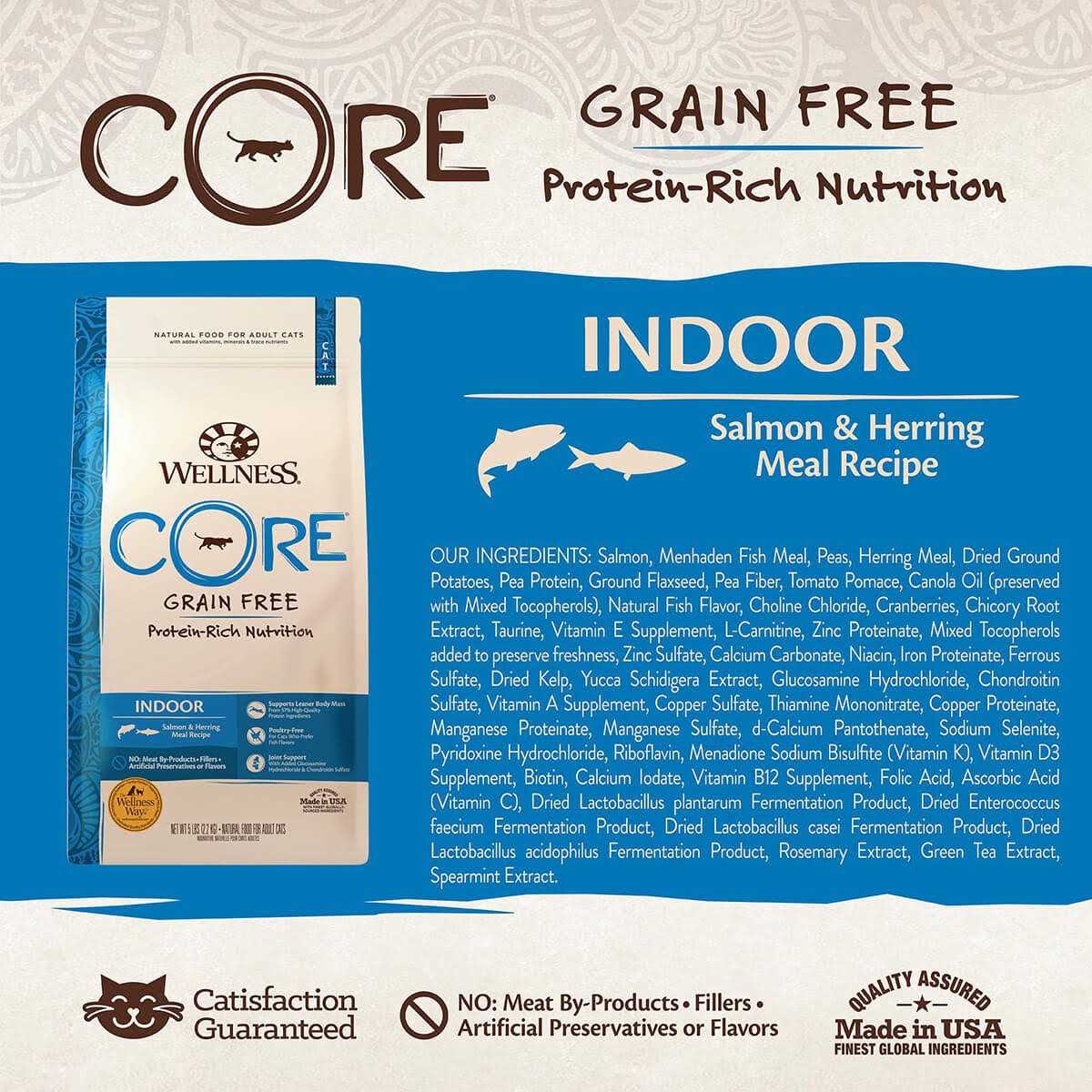 Wellness Core Grain-Free Indoor Salmon & Herring Meal Recipe Dry Cat Food - Nail Gallerys