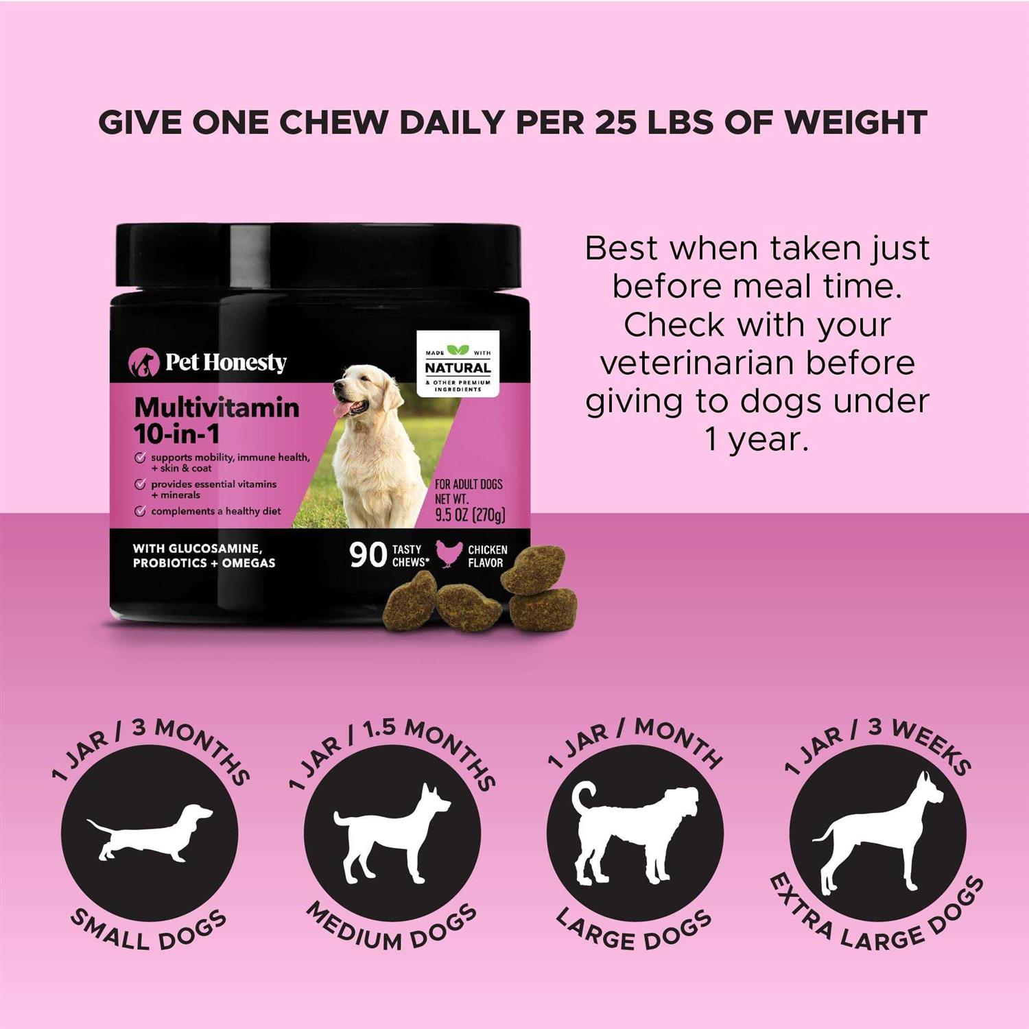 Pet Honesty Dog 10 in 1 Multivitamin Glucosamine Soft Chews - Nail Gallerys