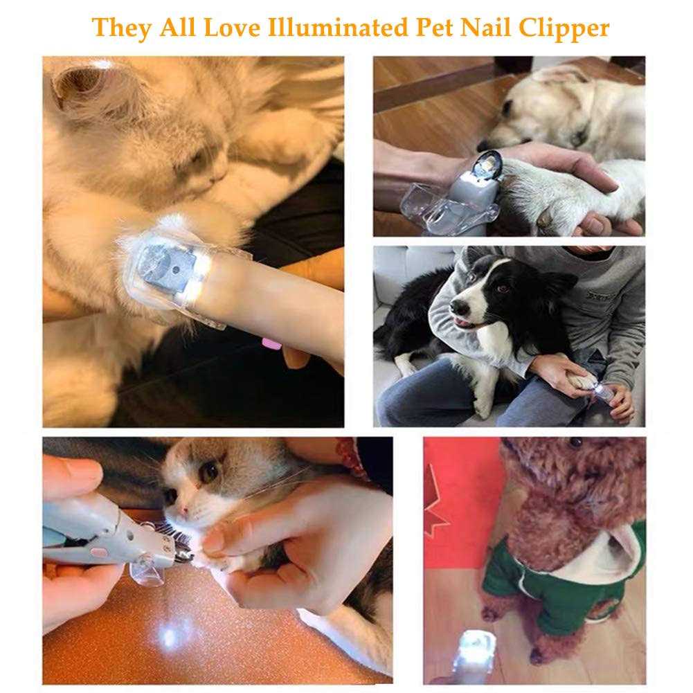 Helishy Illuminated Pet Nail Clipper 5X Magnification Pet Nail Scissor Safe with LED Light - Nail Gallerys