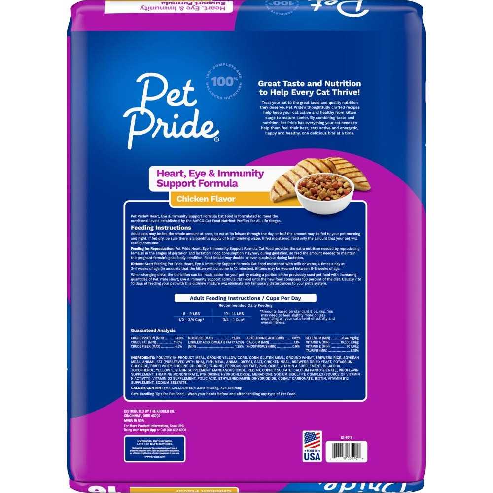 Kroger Pet Pride Chicken Flavor Heart, Eye & Immunity Support Formula 100% Complete And Balanced Nutrition Cat Food - Nail Gallerys