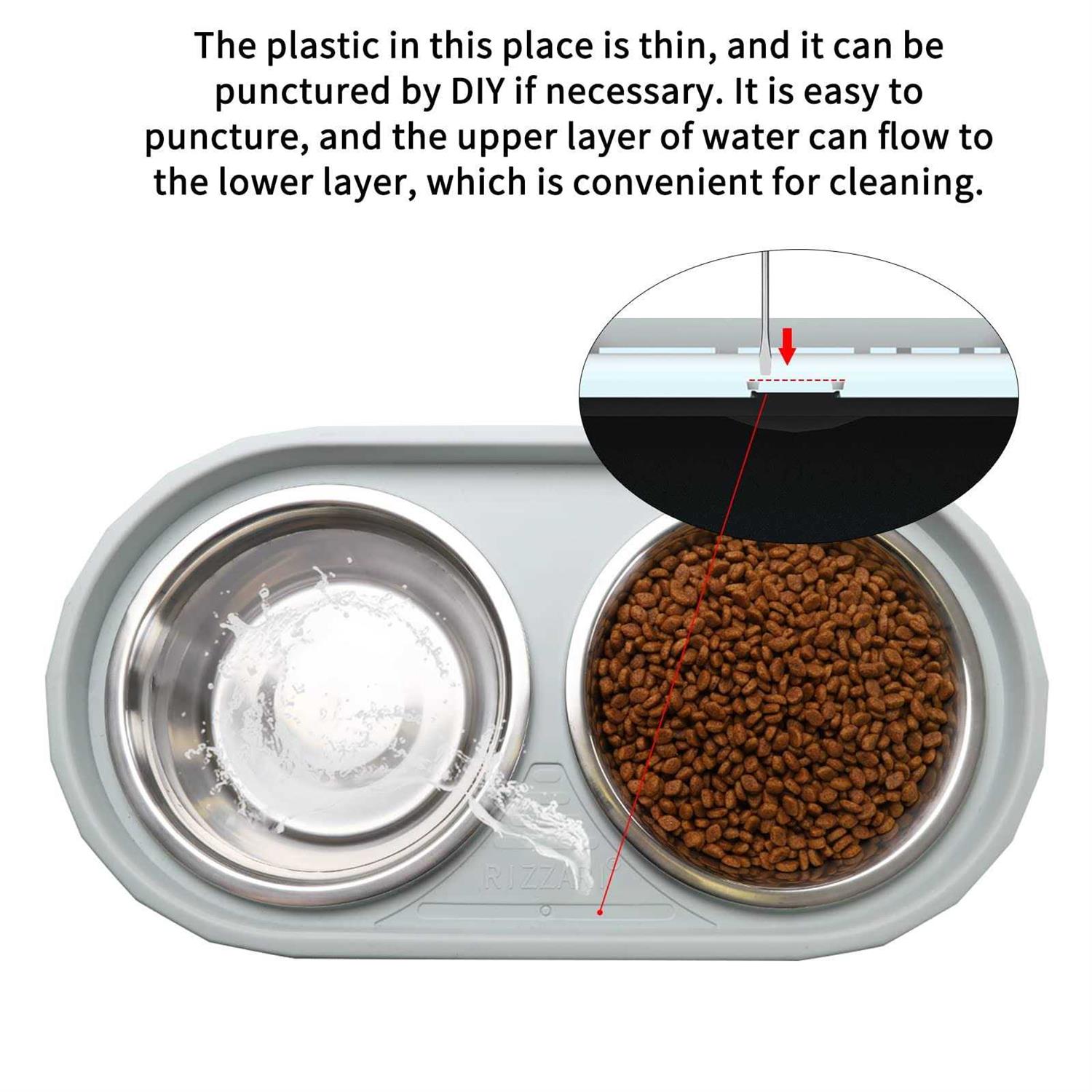 MASOcAT Raised Dog Bowls,Stainless Steel Dog Food Dish and Pet Water Bowls,Elevated Height Adjustable Double Bowl with Stand - Nail Gallerys